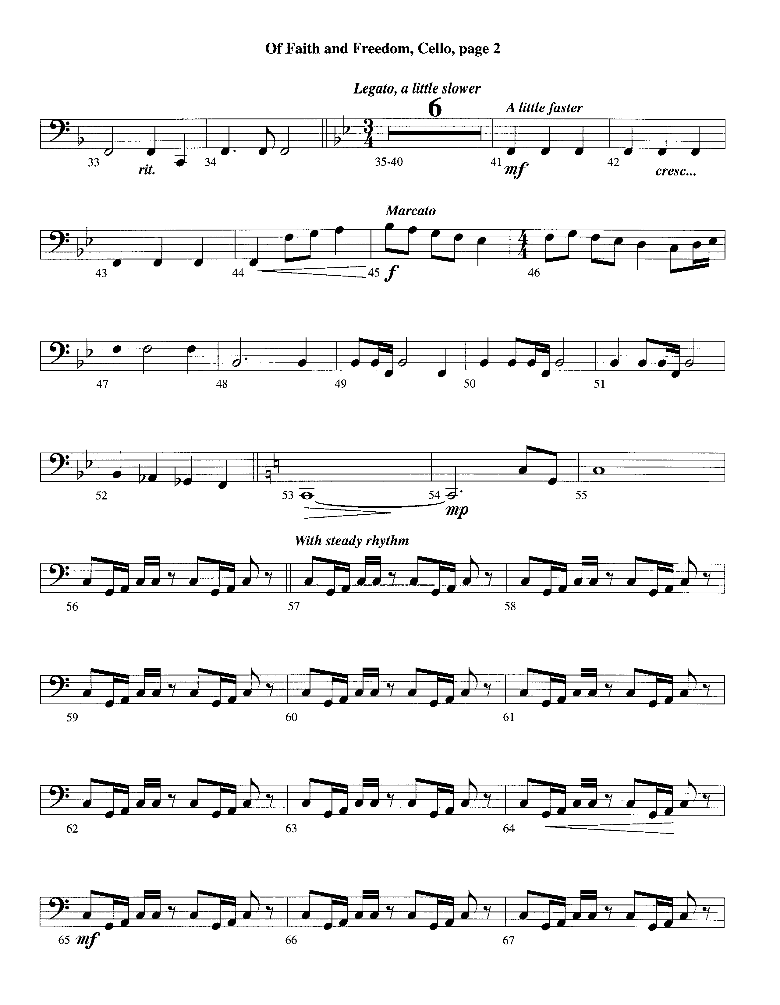 Of Faith And Freedom (Instrumental) Cello (Lifeway Worship / Arr. Jeff Cranfill)