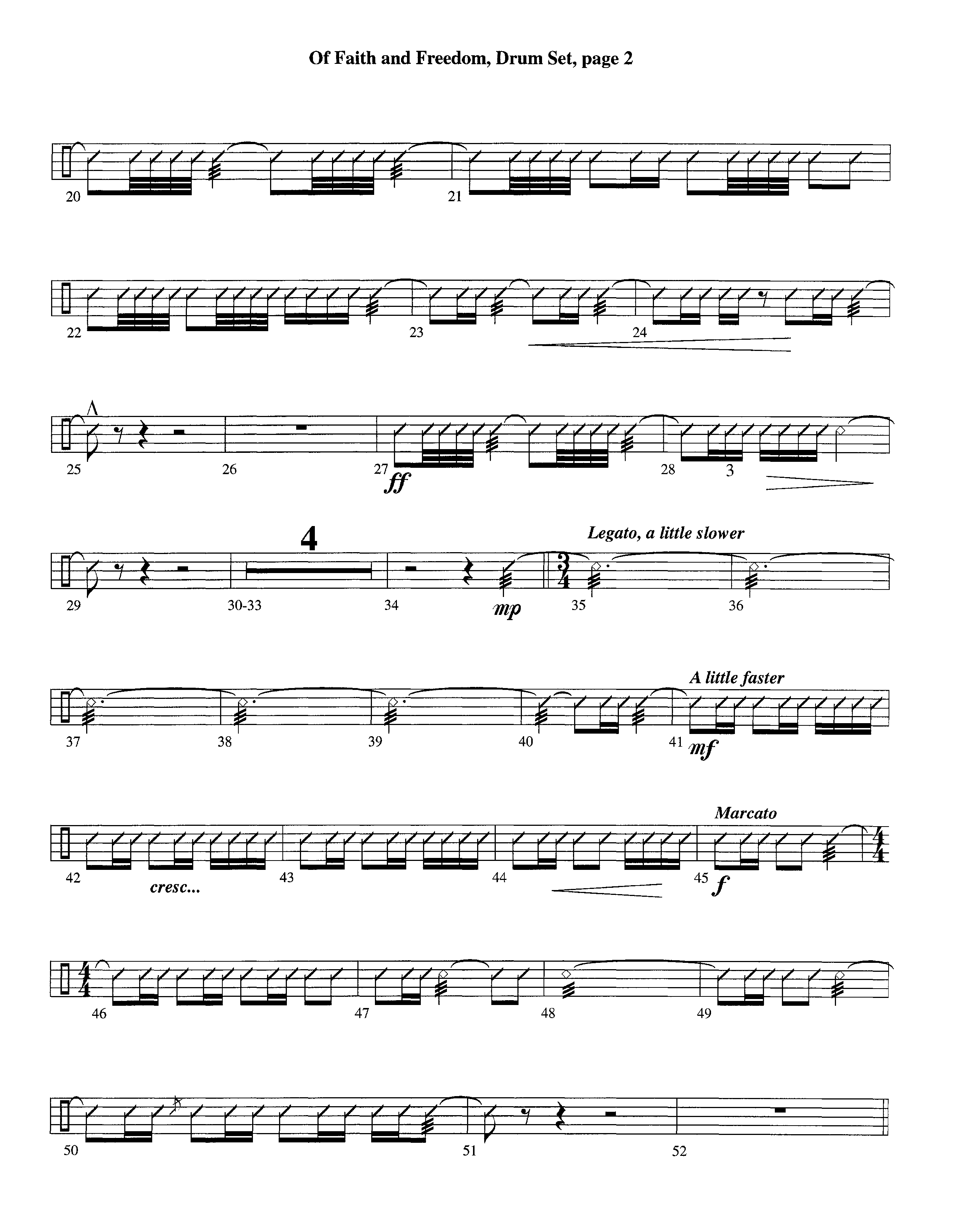 Of Faith And Freedom (Instrumental) Drum Set (Lifeway Worship / Arr. Jeff Cranfill)