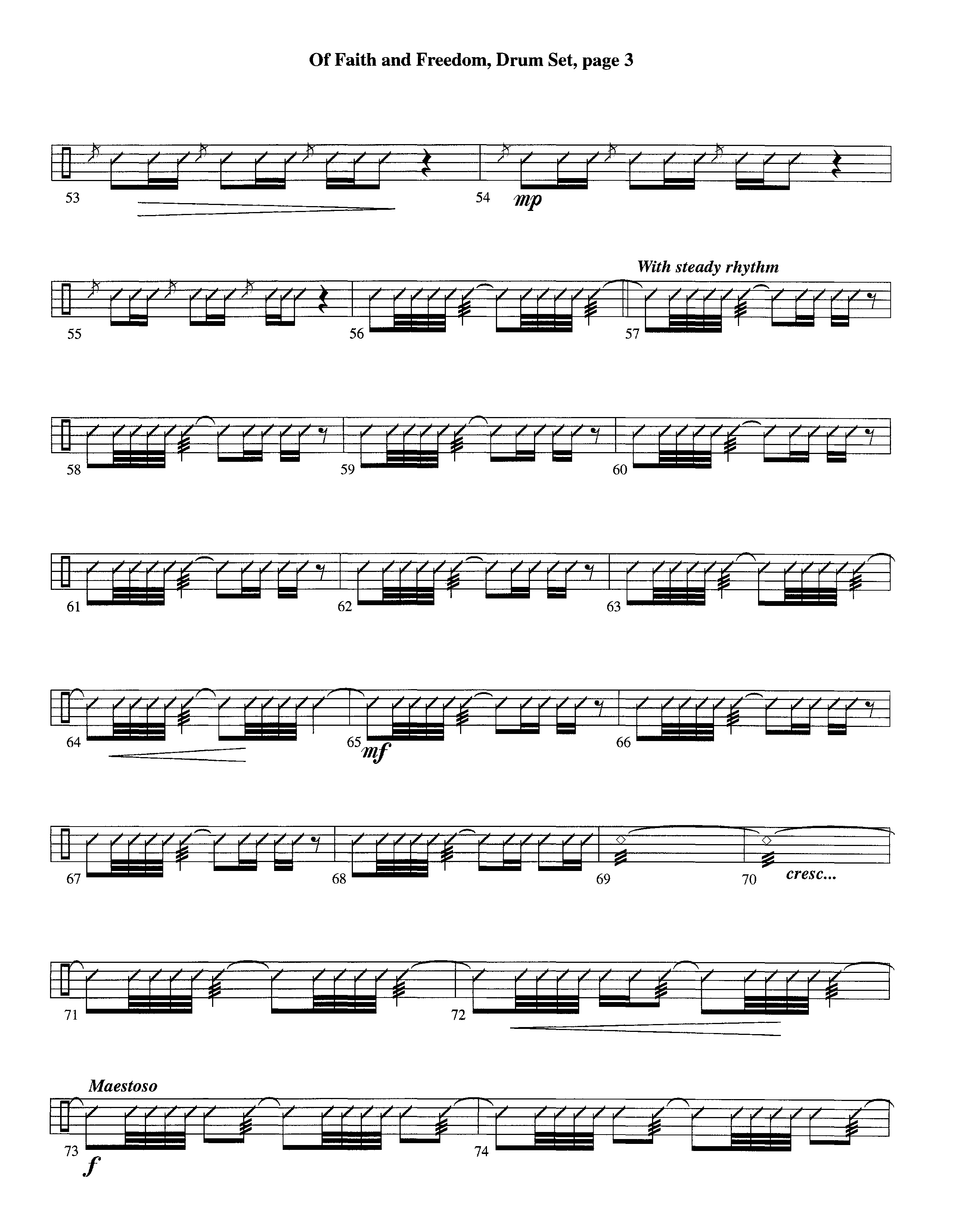 Of Faith And Freedom (Instrumental) Drum Set (Lifeway Worship / Arr. Jeff Cranfill)