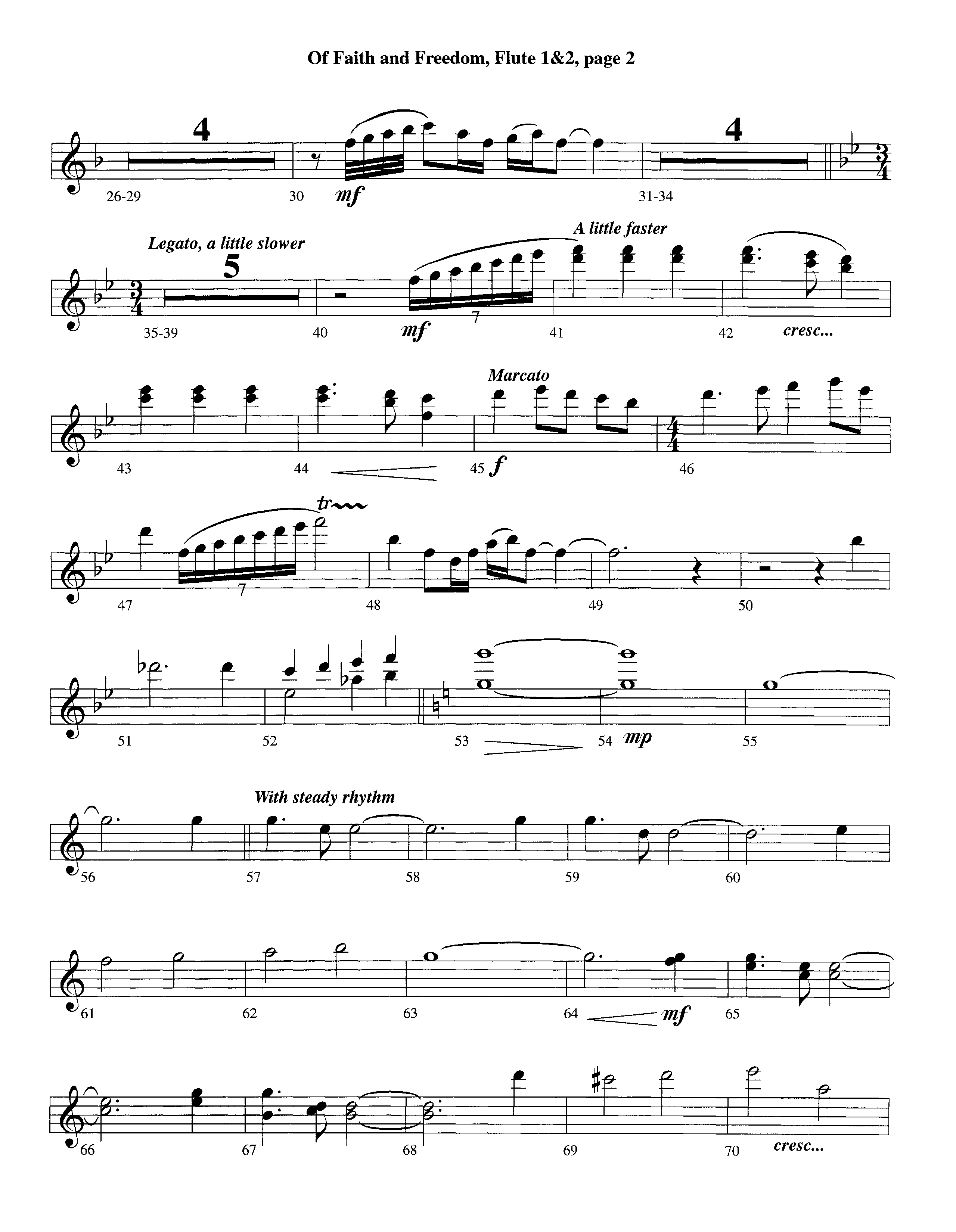 Of Faith And Freedom (Instrumental) Flute 1/2 (Lifeway Worship / Arr. Jeff Cranfill)