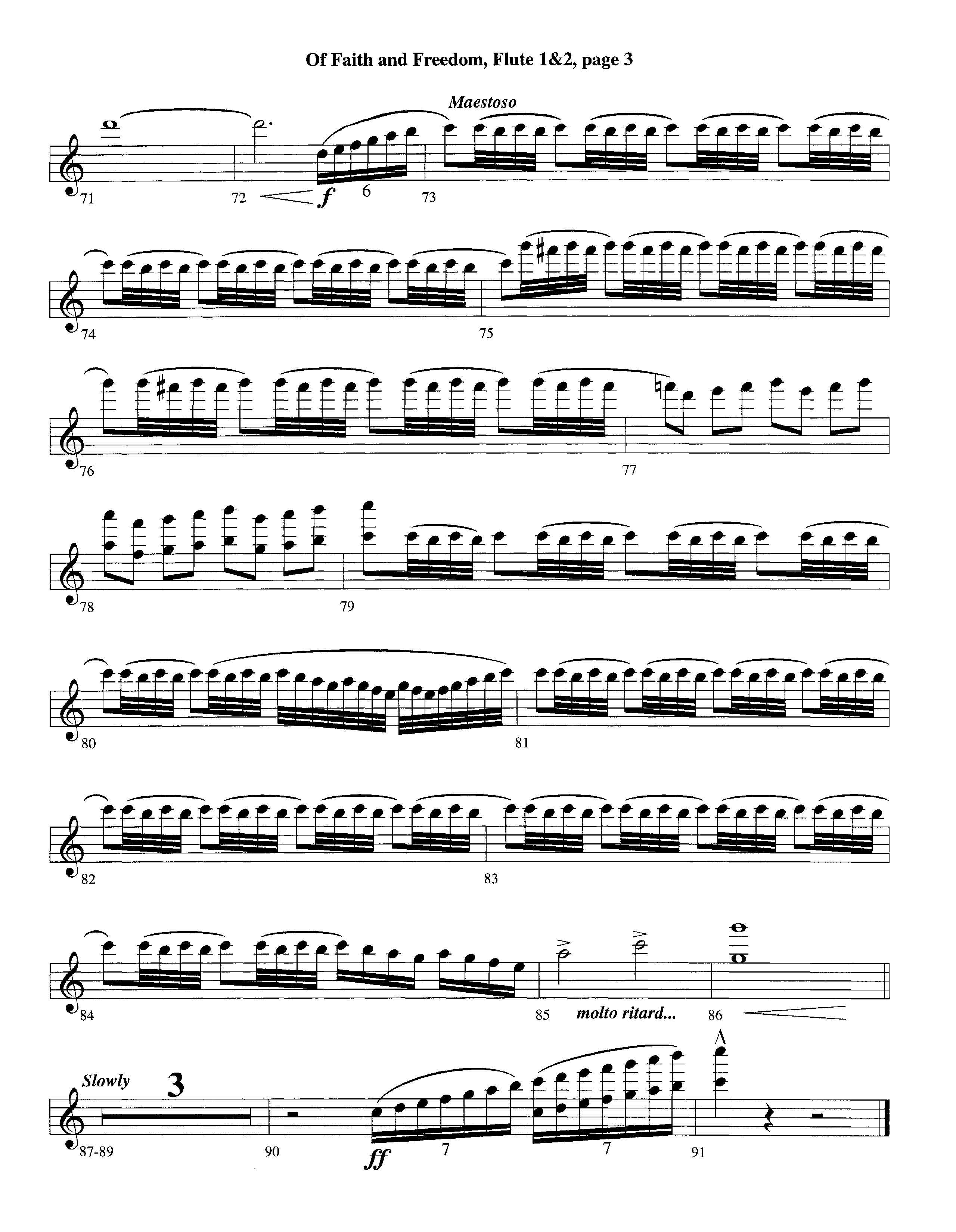 Of Faith And Freedom (Instrumental) Flute 1/2 (Lifeway Worship / Arr. Jeff Cranfill)