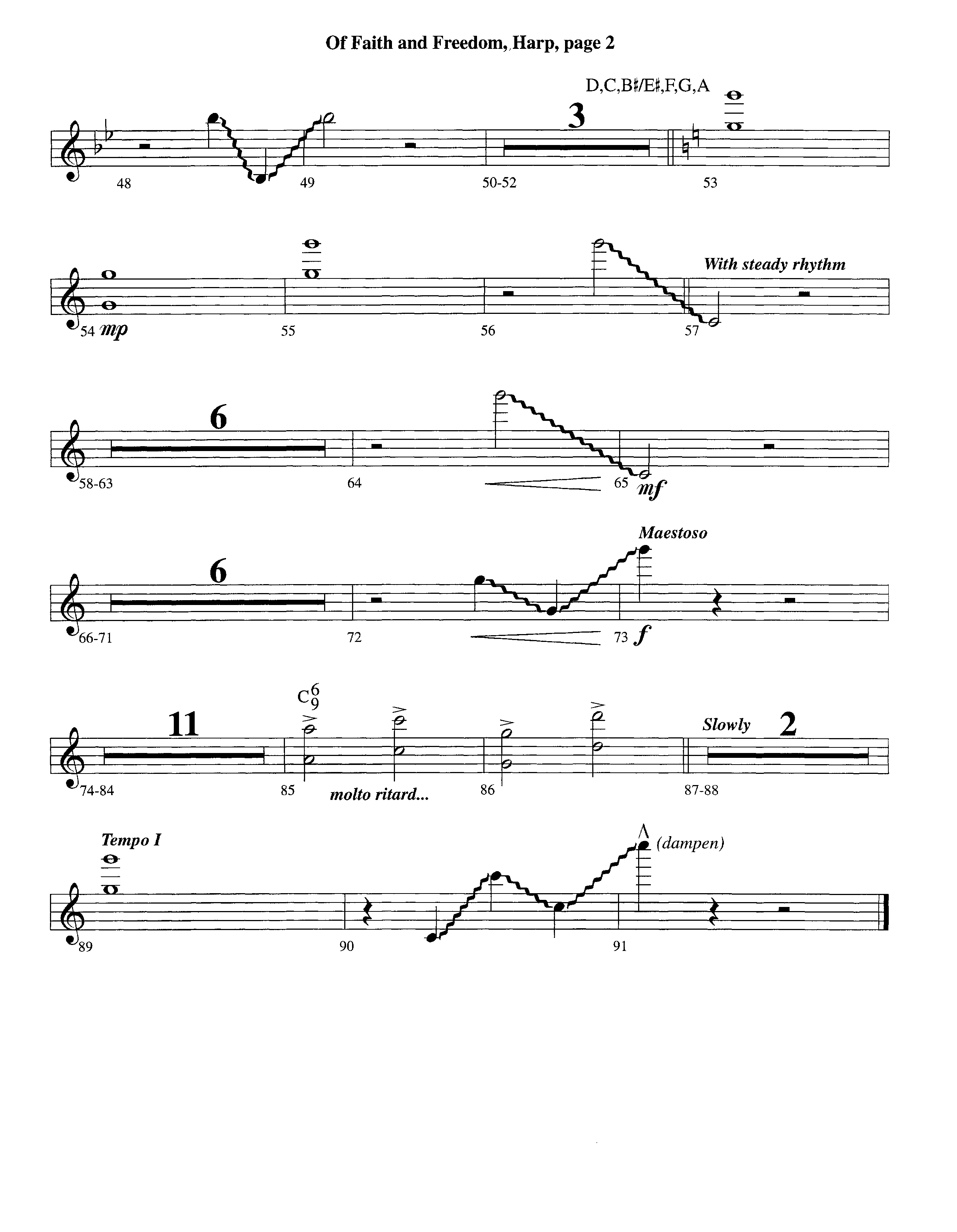 Of Faith And Freedom (Instrumental) Harp (Lifeway Worship / Arr. Jeff Cranfill)