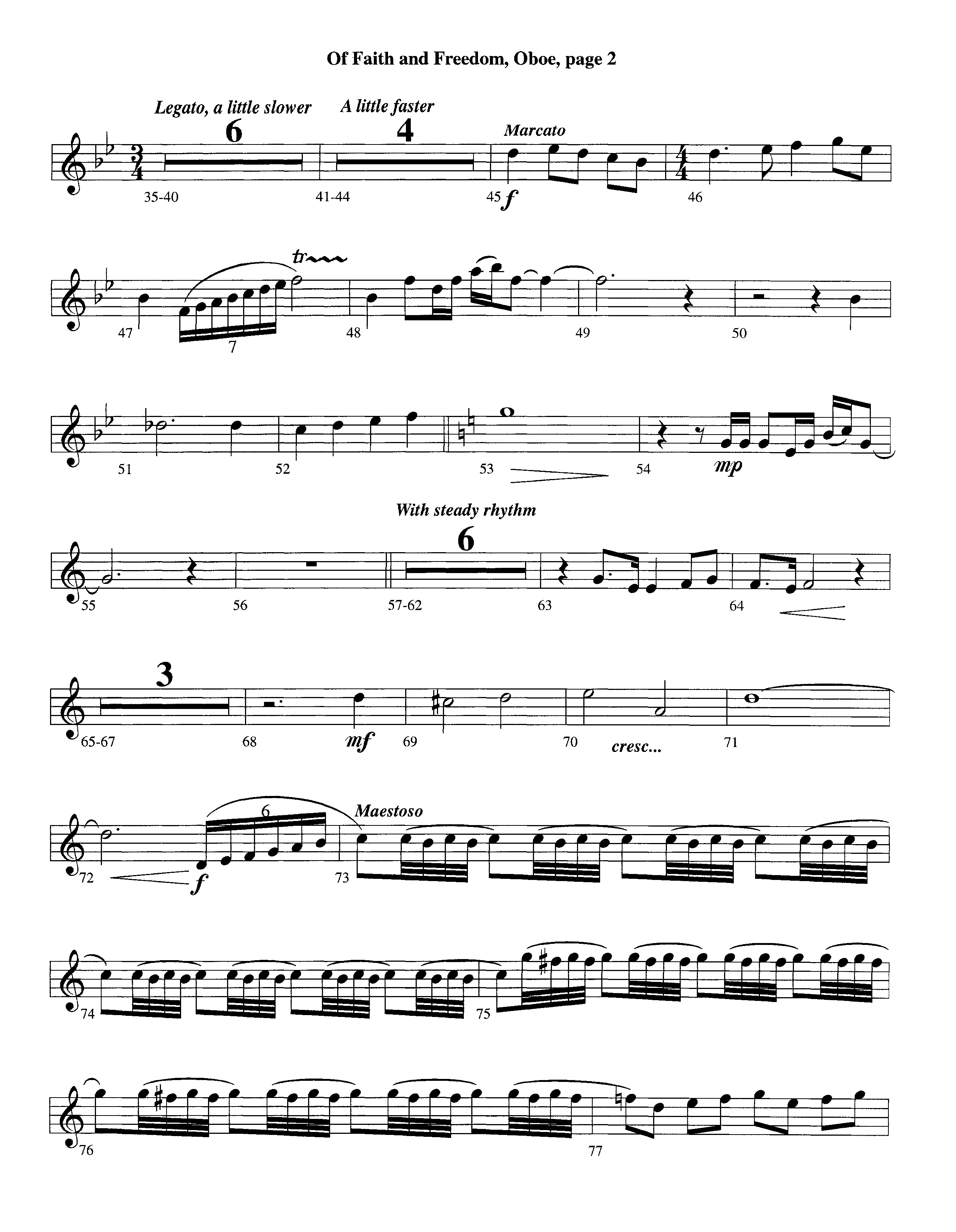 Of Faith And Freedom (Instrumental) Oboe (Lifeway Worship / Arr. Jeff Cranfill)