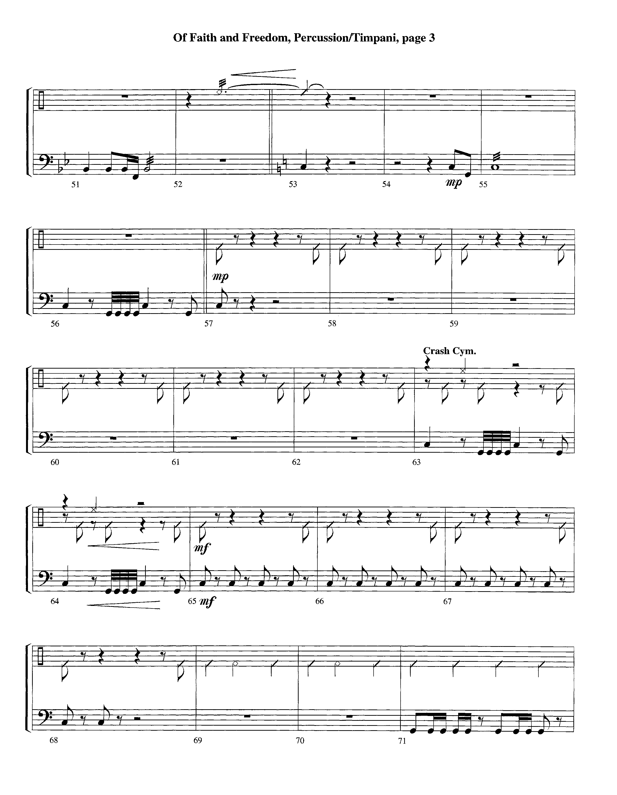 Of Faith And Freedom (Instrumental) Percussion (Lifeway Worship / Arr. Jeff Cranfill)