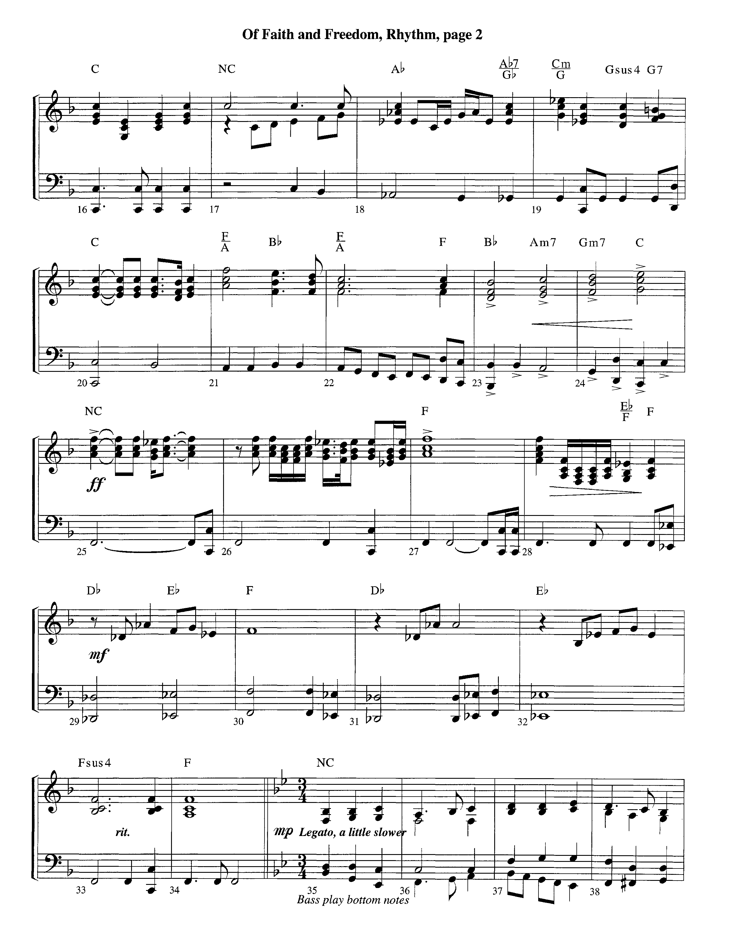 Of Faith And Freedom (Instrumental) Piano/Rhythm (Lifeway Worship / Arr. Jeff Cranfill)