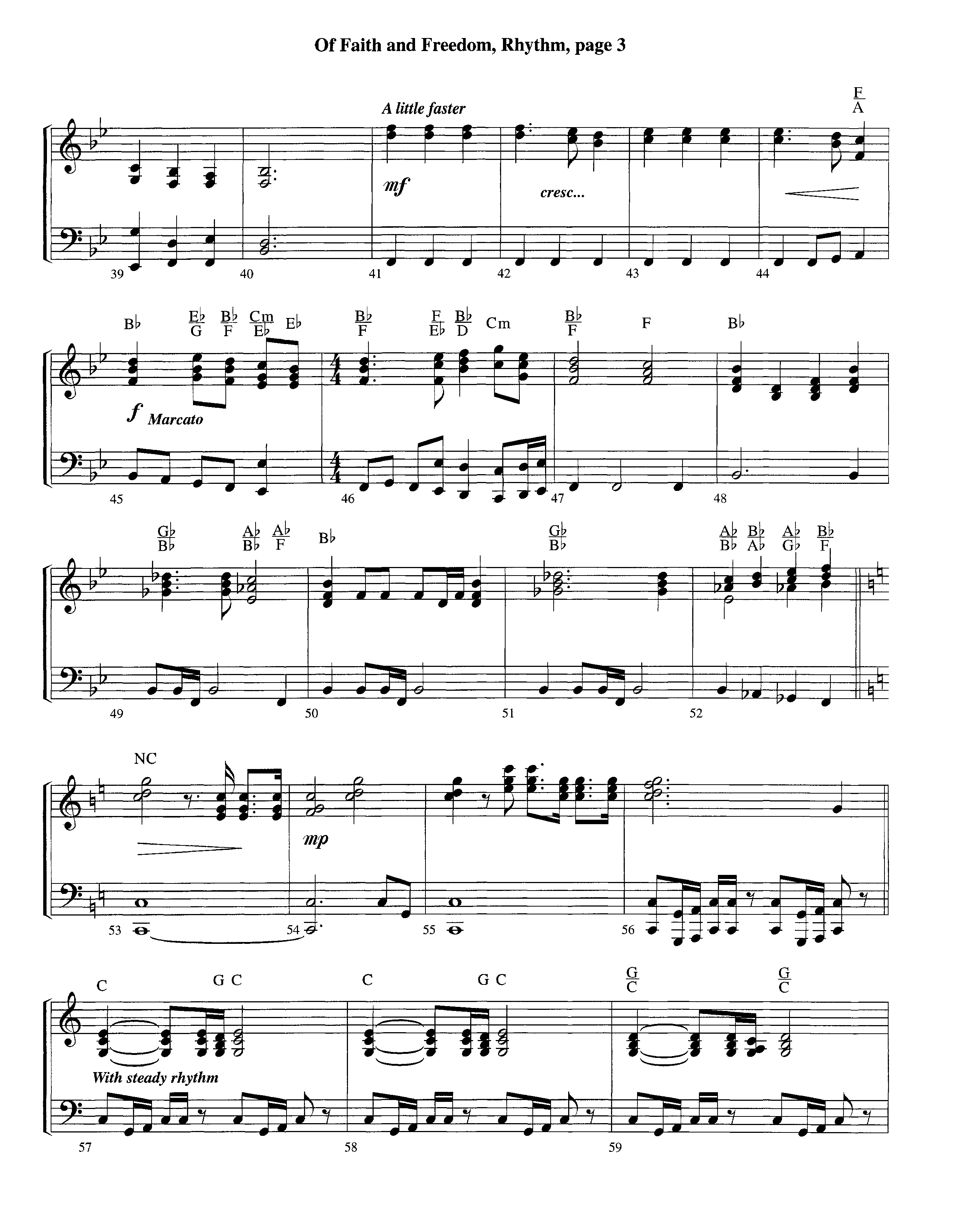 Of Faith And Freedom (Instrumental) Piano/Rhythm (Lifeway Worship / Arr. Jeff Cranfill)