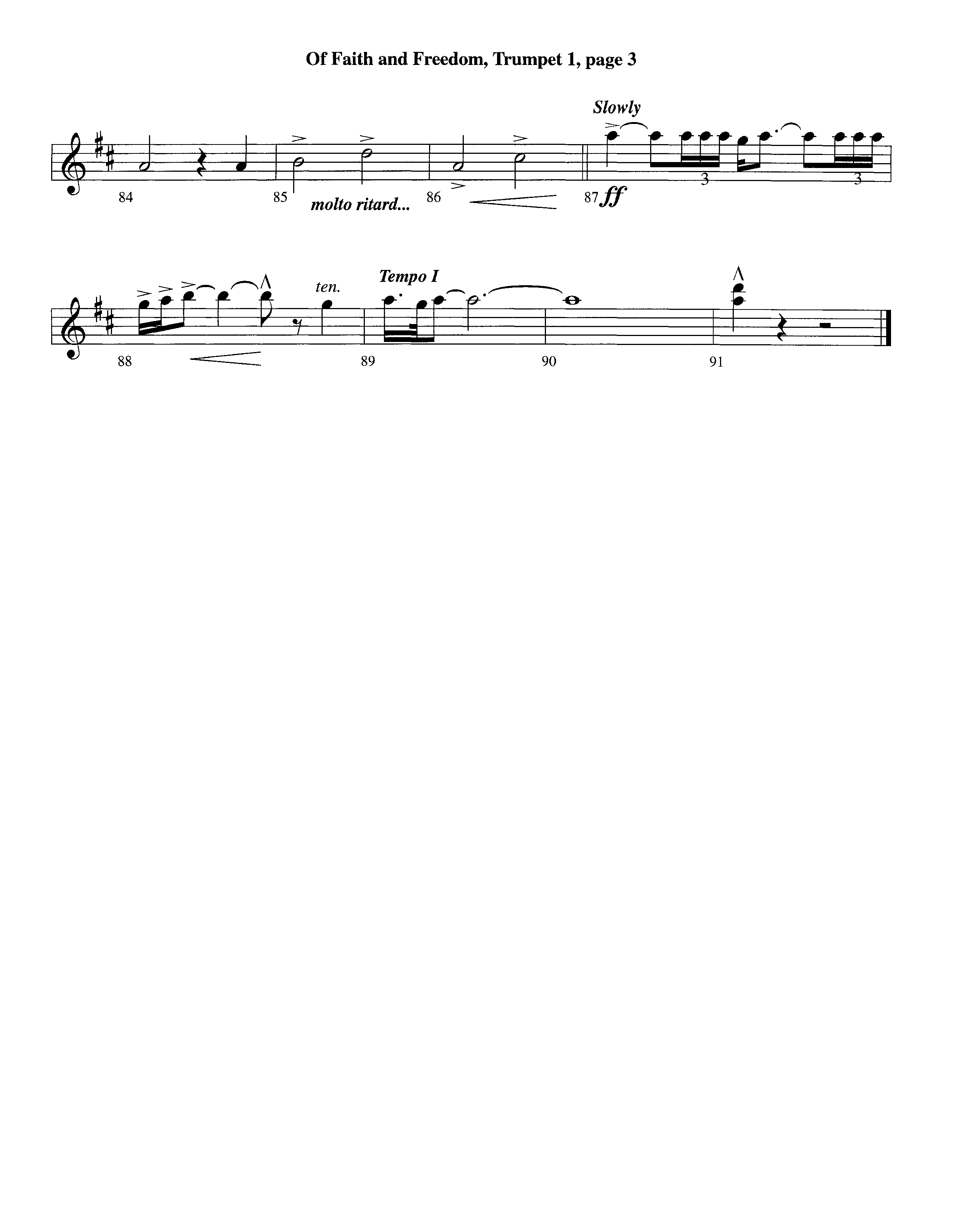 Of Faith And Freedom (Instrumental) Trumpet 1 (Lifeway Worship / Arr. Jeff Cranfill)