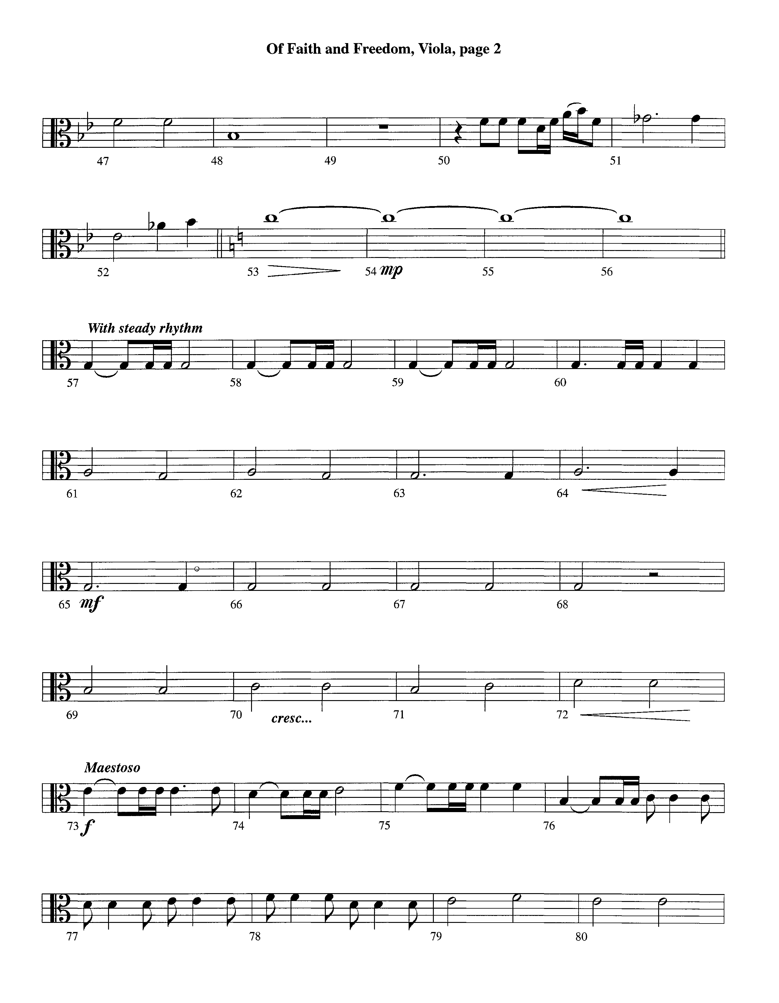 Of Faith And Freedom (Instrumental) Viola (Lifeway Worship / Arr. Jeff Cranfill)