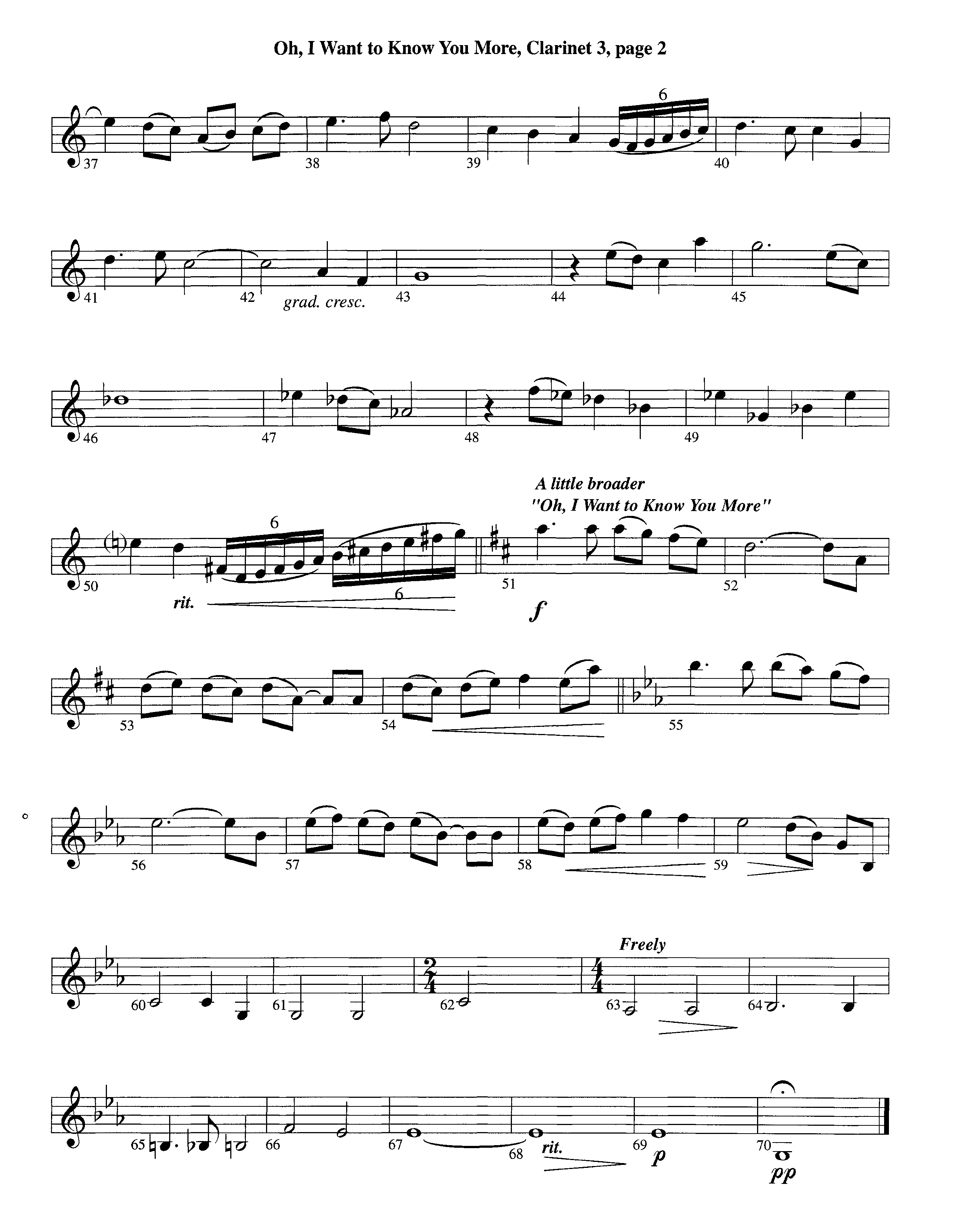 Oh I Want To Know You More (with There Is None Like You, I Worship You Almighty God) (Instrumental) Clarinet 3 (Lifeway Worship / Arr. Richard Kingsmore)