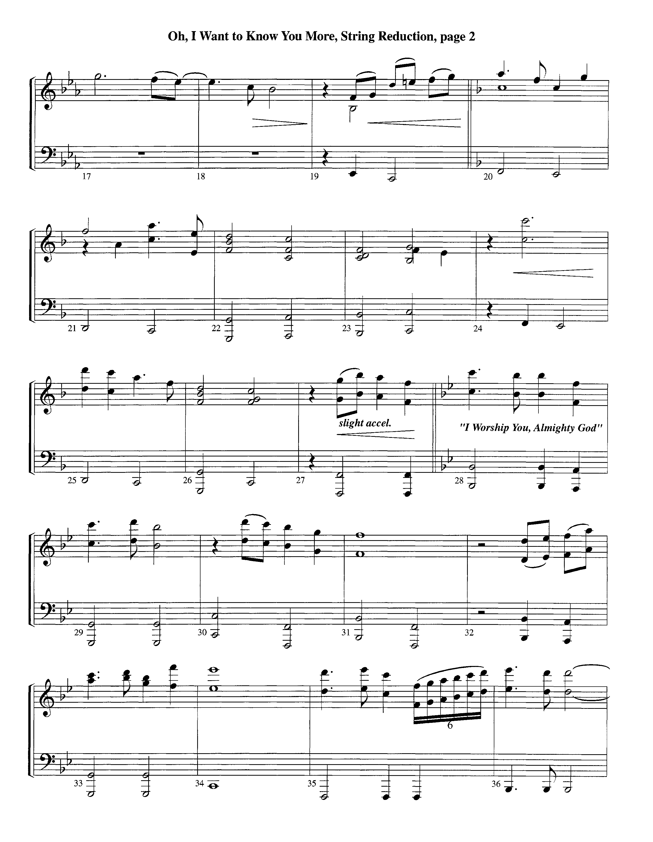 Oh I Want To Know You More (with There Is None Like You, I Worship You Almighty God) (Instrumental) String Reduction (Lifeway Worship / Arr. Richard Kingsmore)