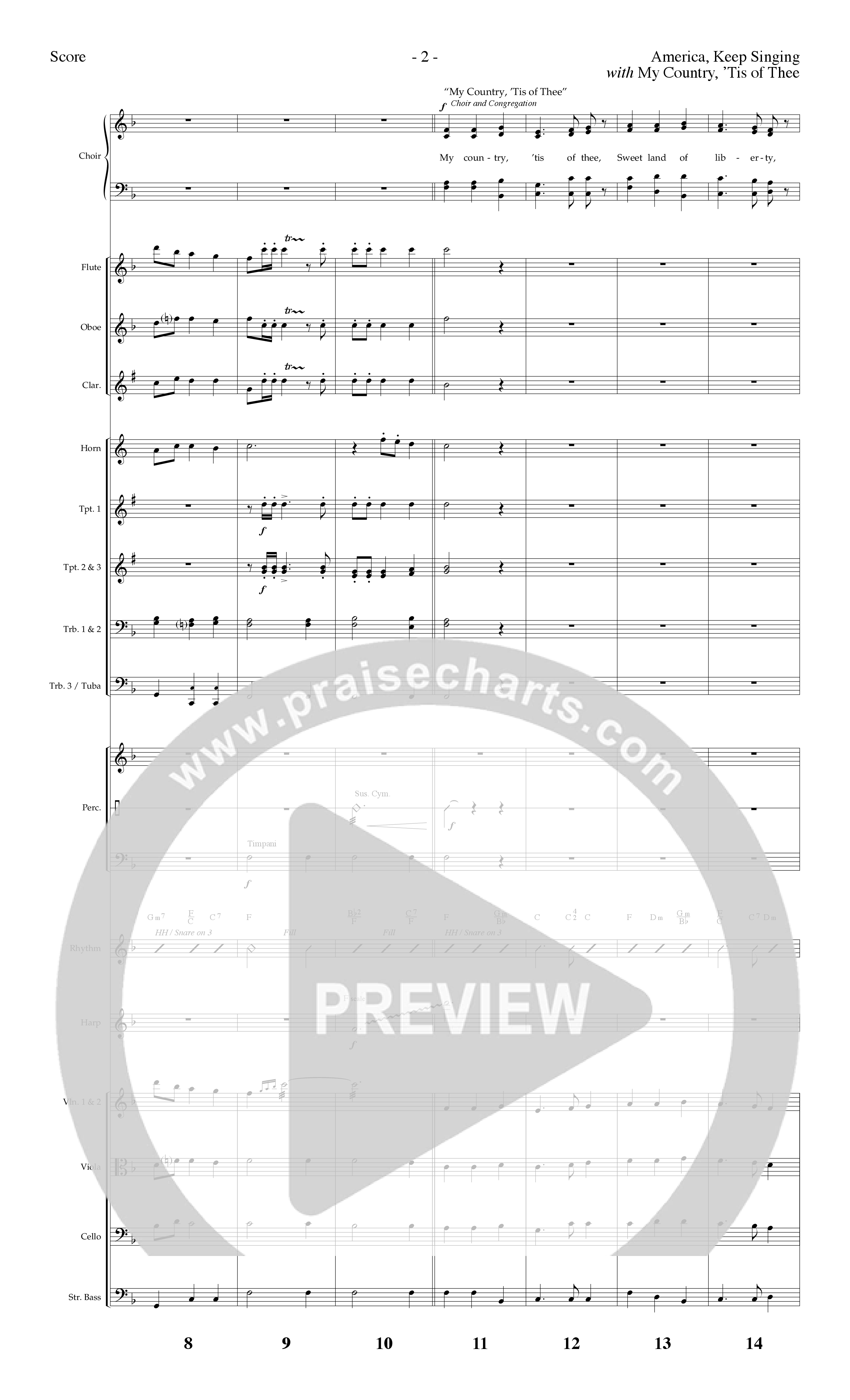 America Keep Singing (6 Song Choral Collection) Song 1 (Orchestration) (Lifeway Choral / Arr. Dennis Allen)