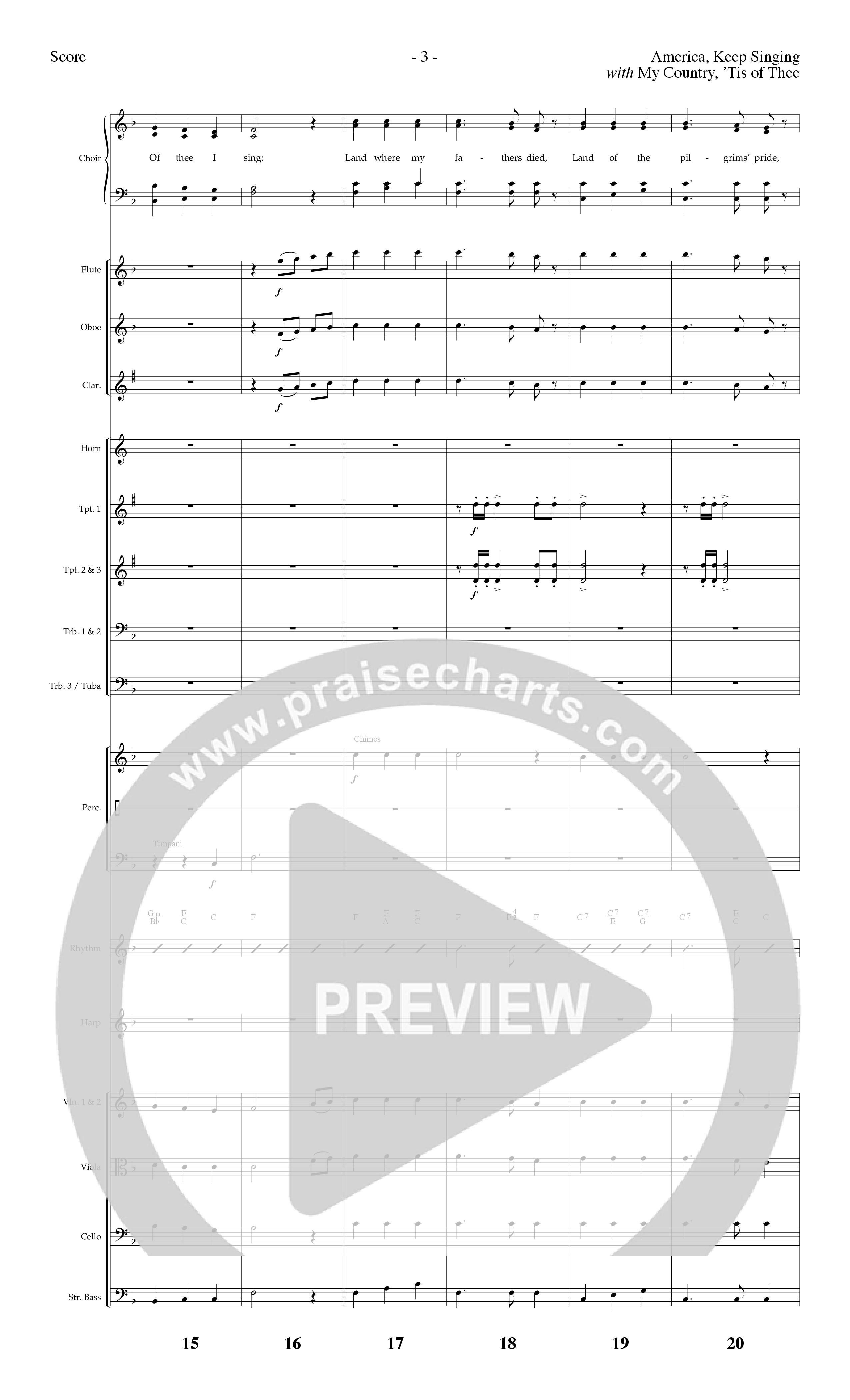 America Keep Singing (6 Song Choral Collection) Song 1 (Orchestration) (Lifeway Choral / Arr. Dennis Allen)