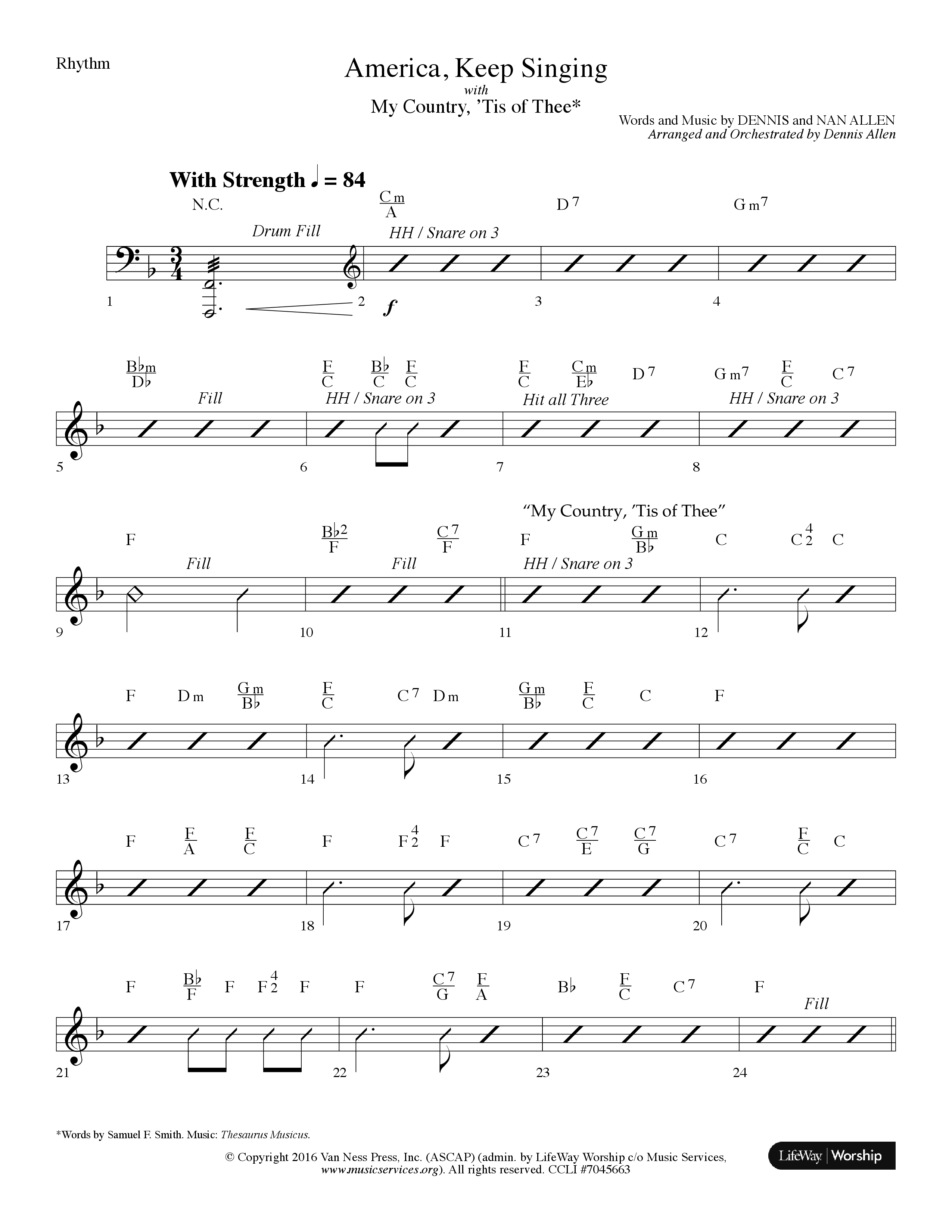 America Keep Singing (6 Song Choral Collection) Song 1 (Rhythm) (Lifeway Choral / Arr. Dennis Allen)