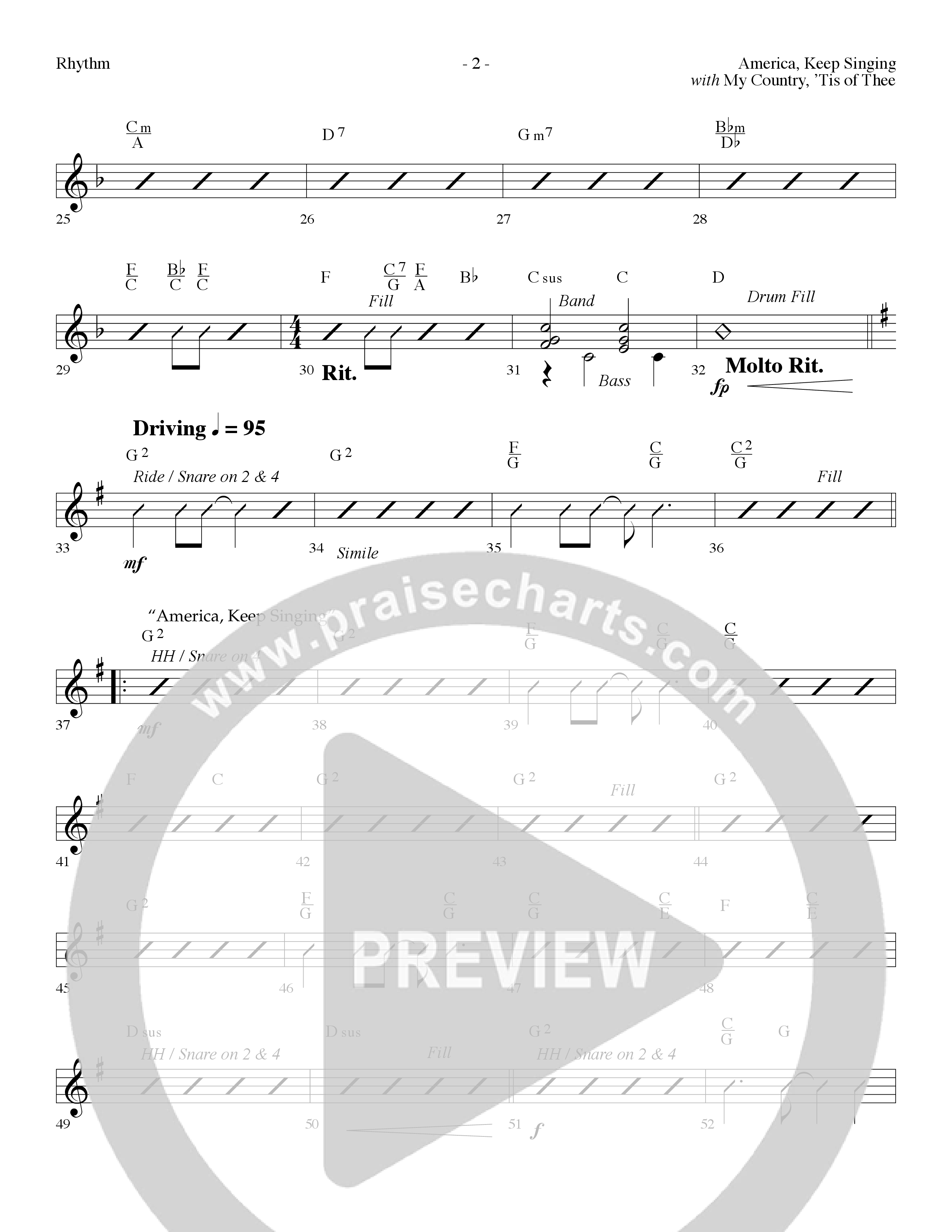 America Keep Singing (6 Song Choral Collection) Song 1 (Rhythm) (Lifeway Choral / Arr. Dennis Allen)