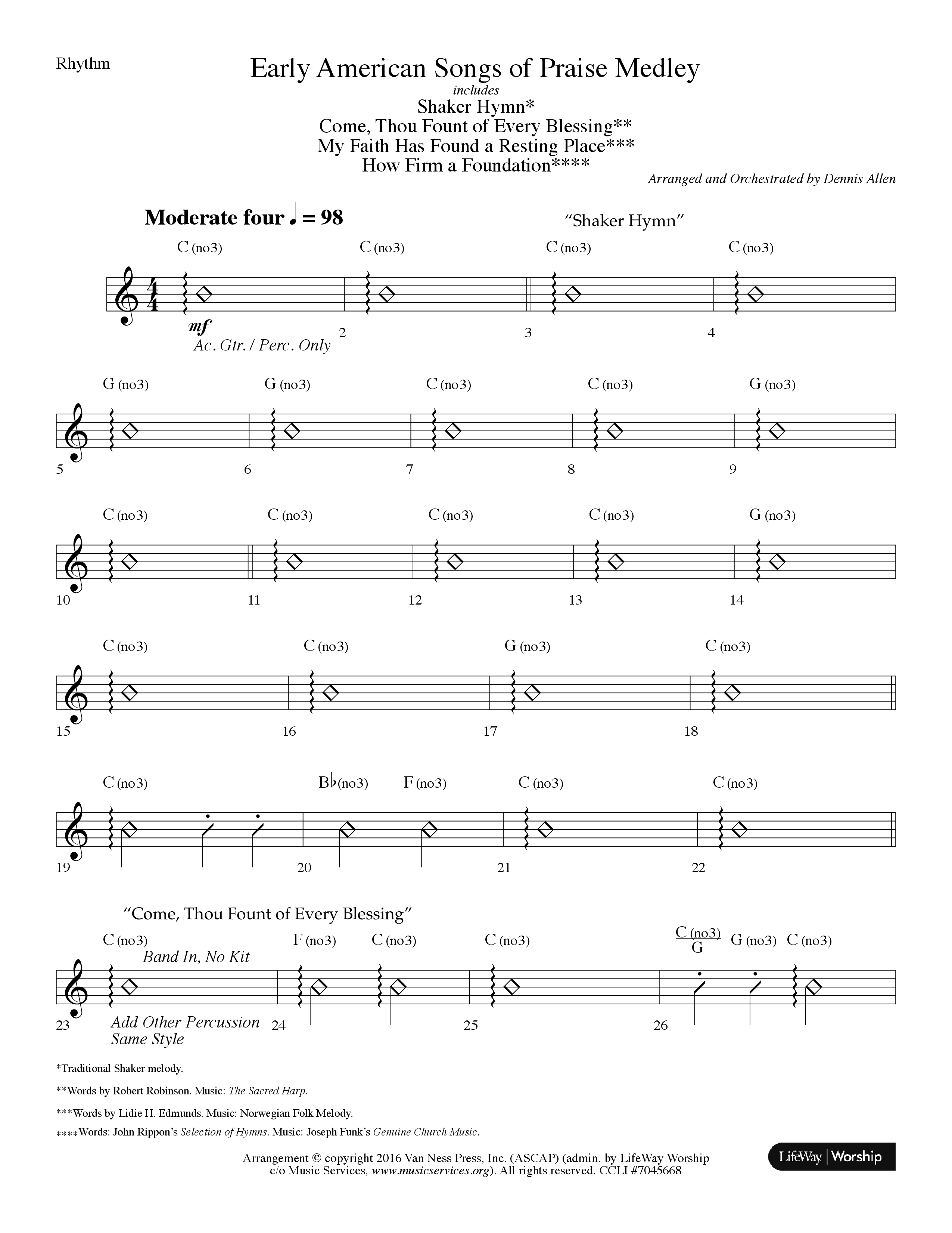 America Keep Singing (6 Song Choral Collection) Song 2 (Rhythm) (Lifeway Choral / Arr. Dennis Allen)