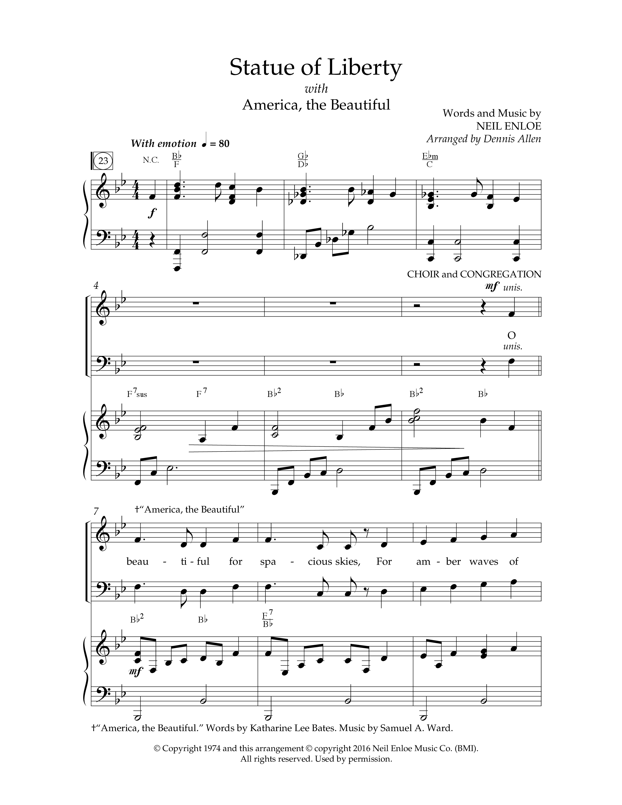 America Keep Singing (6 Song Choral Collection) Song 4 (Piano SATB) (Lifeway Choral / Arr. Dennis Allen)