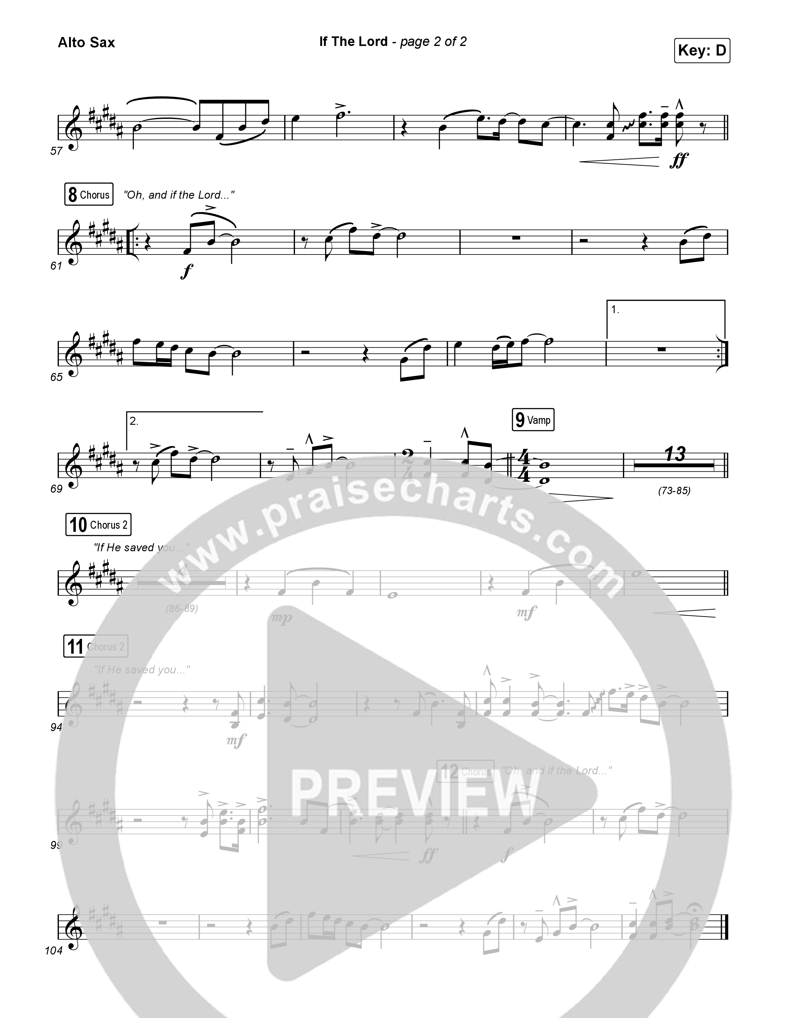 If The Lord (Live) Alto Sax (Bethel Music / Zahriya Zachary)