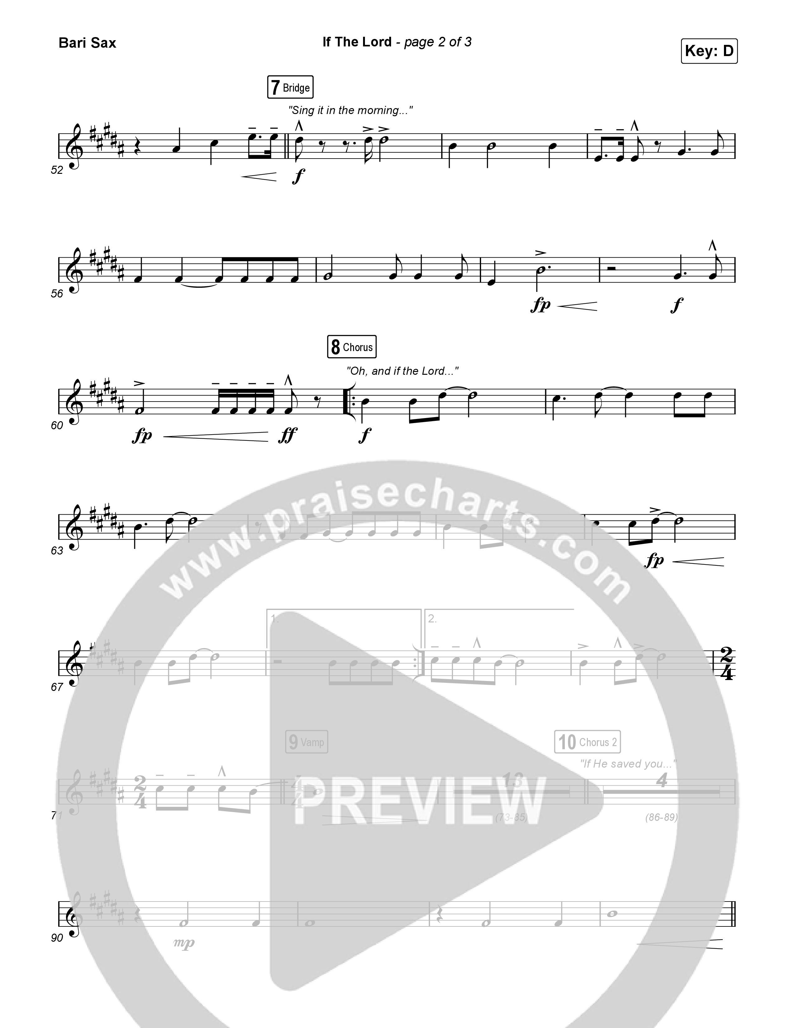 If The Lord (Live) Bari Sax (Bethel Music / Zahriya Zachary)