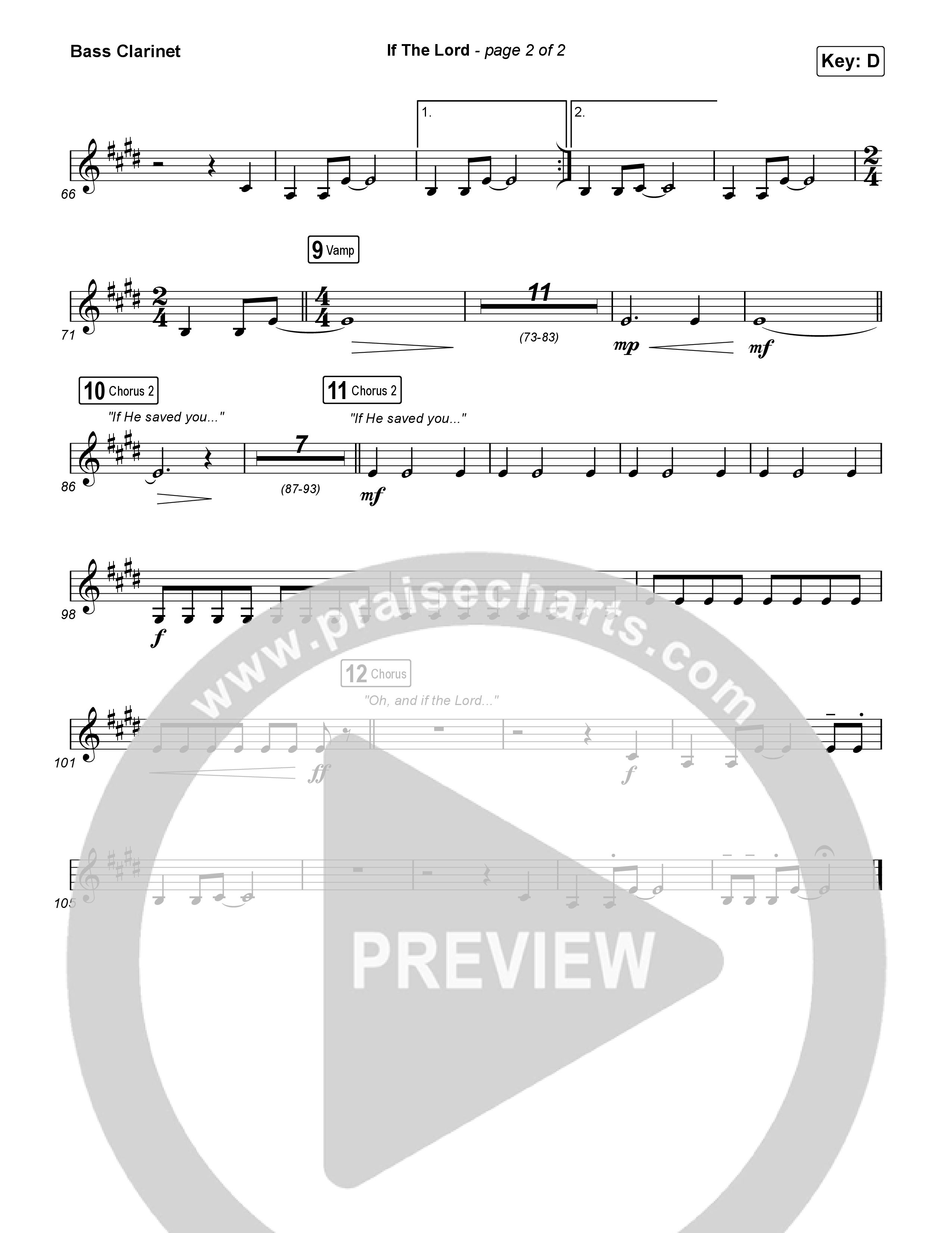 If The Lord (Live) Bass Clarinet (Bethel Music / Zahriya Zachary)