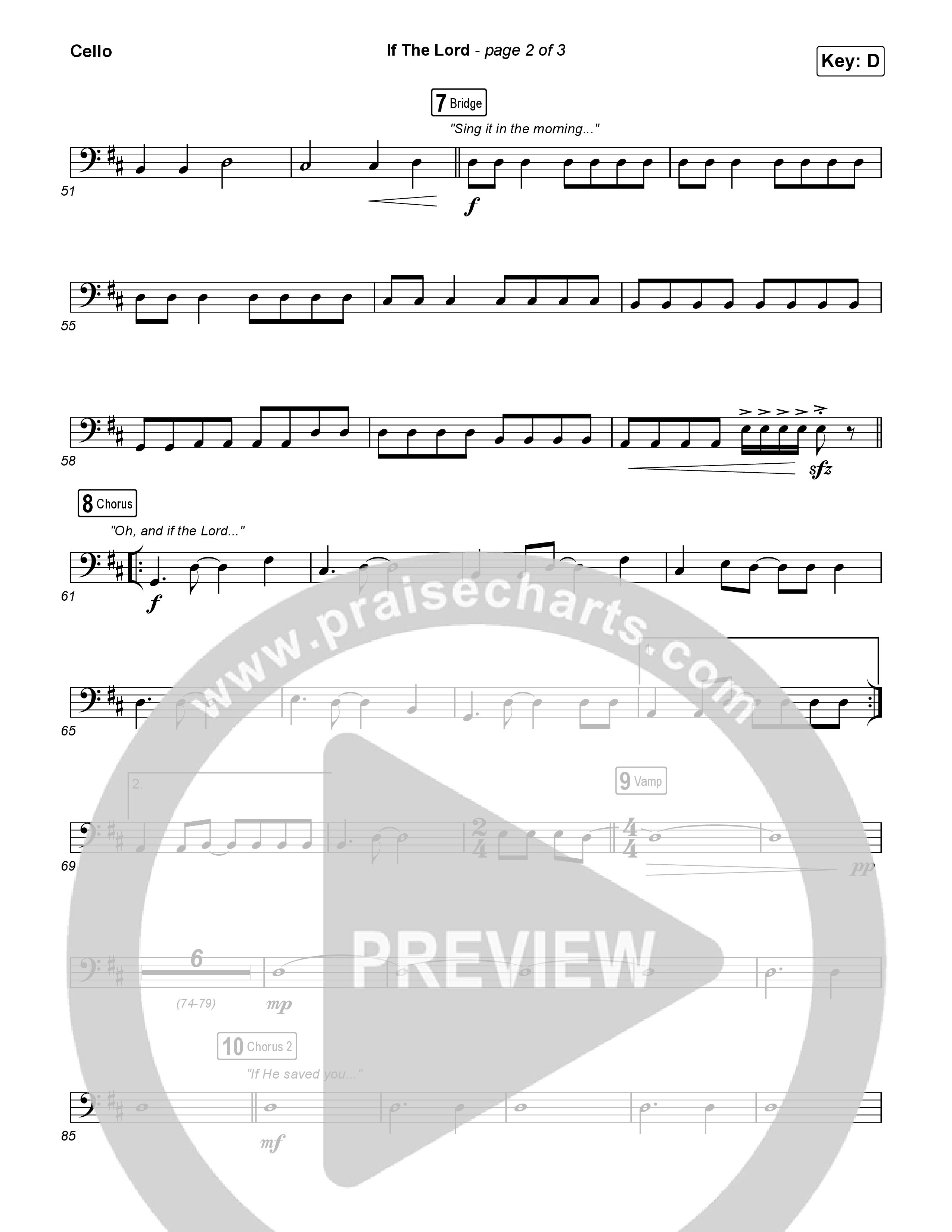 If The Lord (Live) Cello (Bethel Music / Zahriya Zachary)