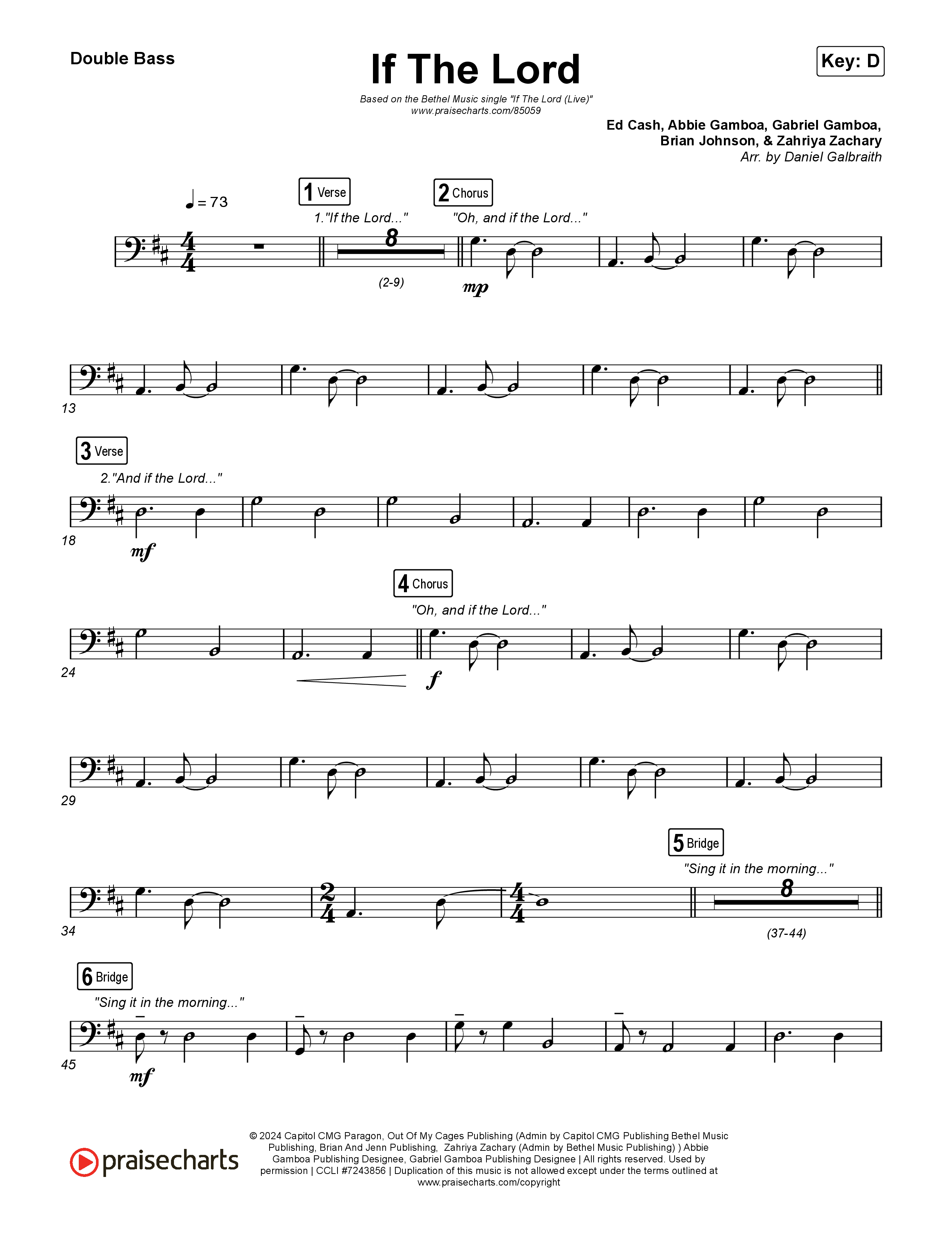 If The Lord (Live) String Bass (Bethel Music / Zahriya Zachary)