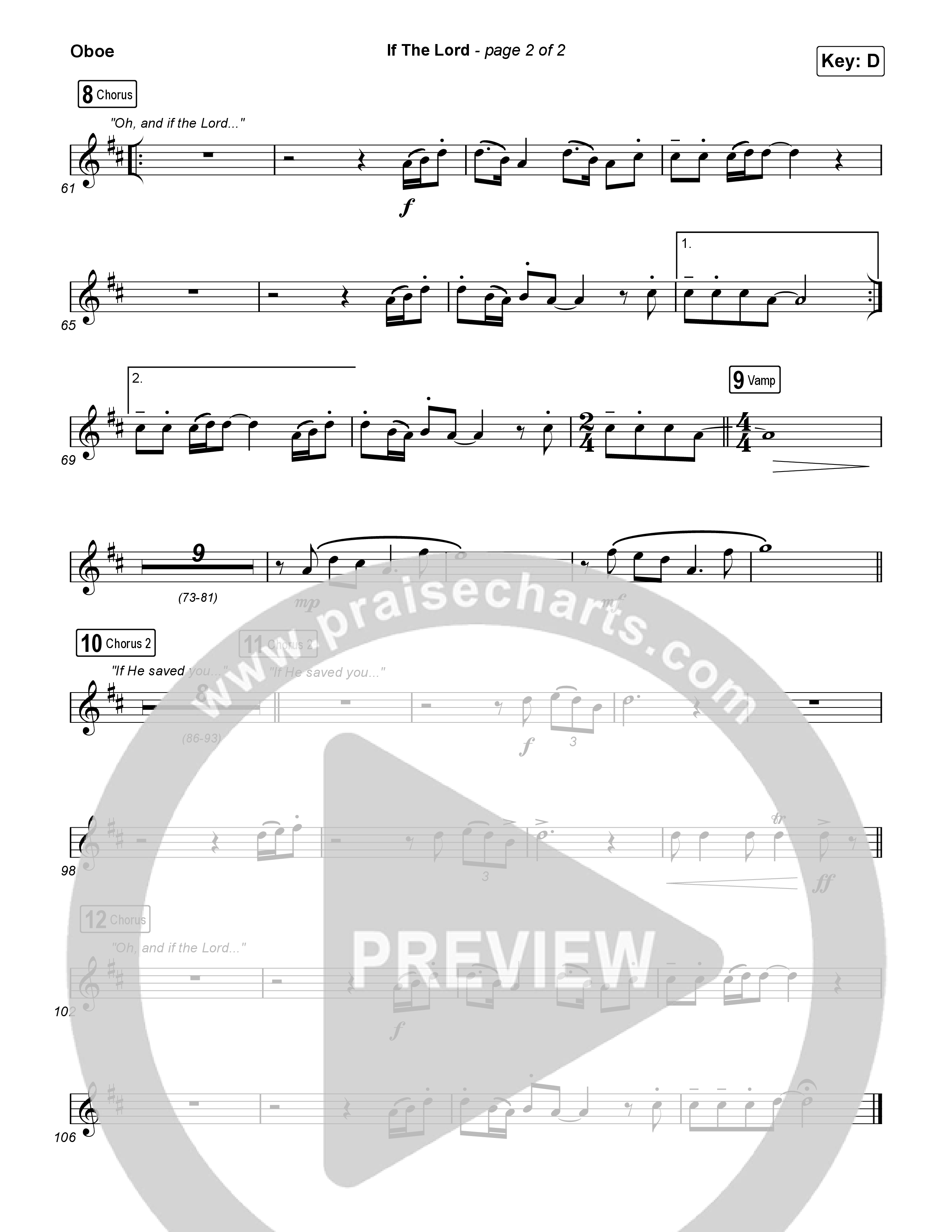 If The Lord (Live) Oboe (Bethel Music / Zahriya Zachary)