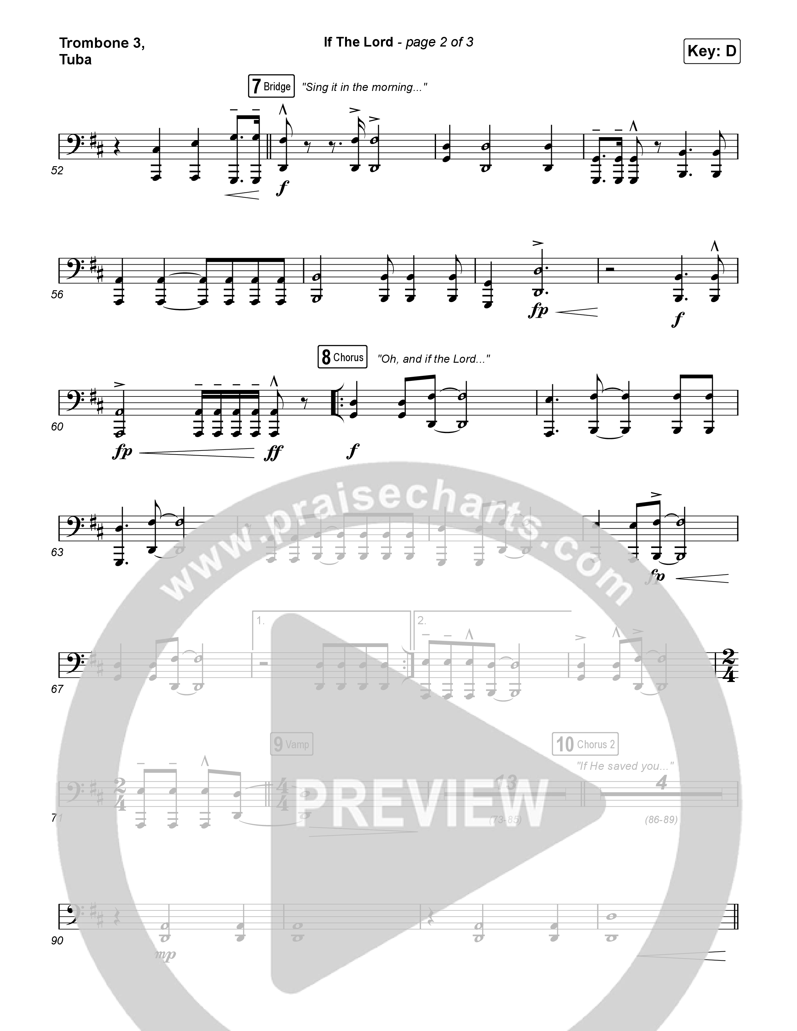 If The Lord (Live) Trombone 3/Tuba (Bethel Music / Zahriya Zachary)