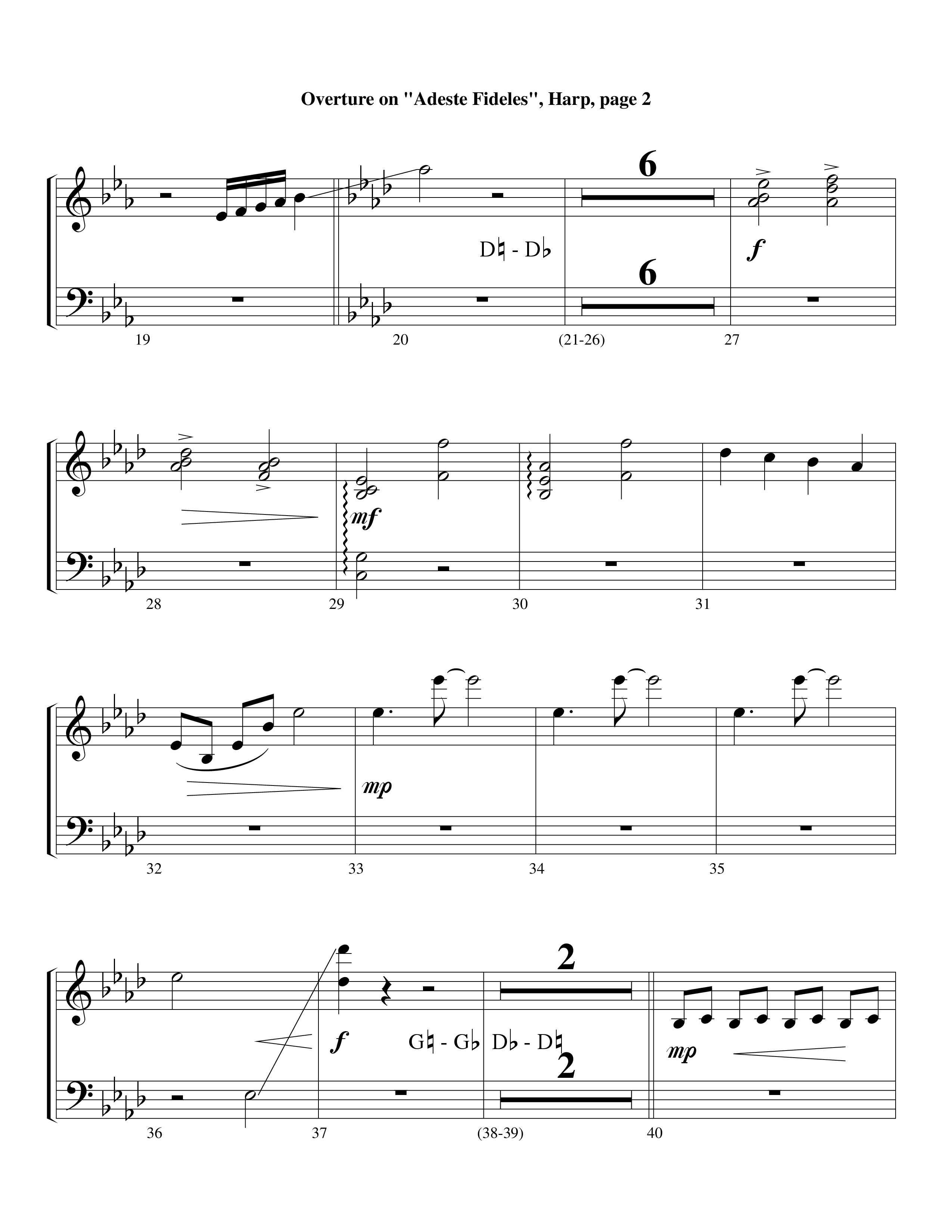 Overture On Adeste Fideles (Instrumental) Harp (Lifeway Worship / Arr. Steve Dunn)