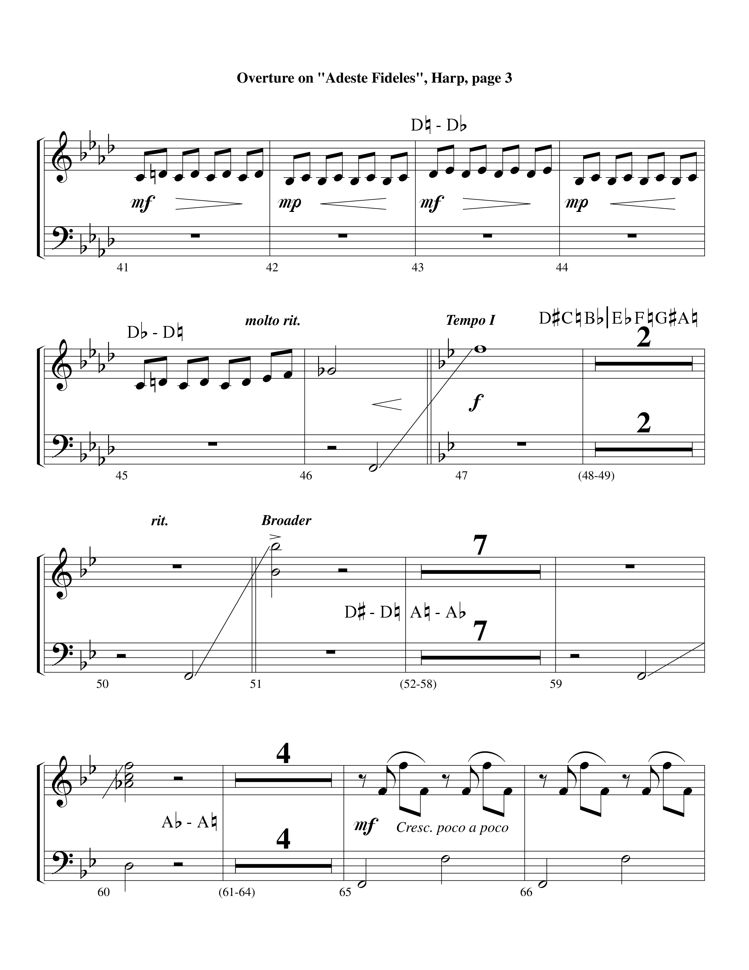 Overture On Adeste Fideles (Instrumental) Harp (Lifeway Worship / Arr. Steve Dunn)