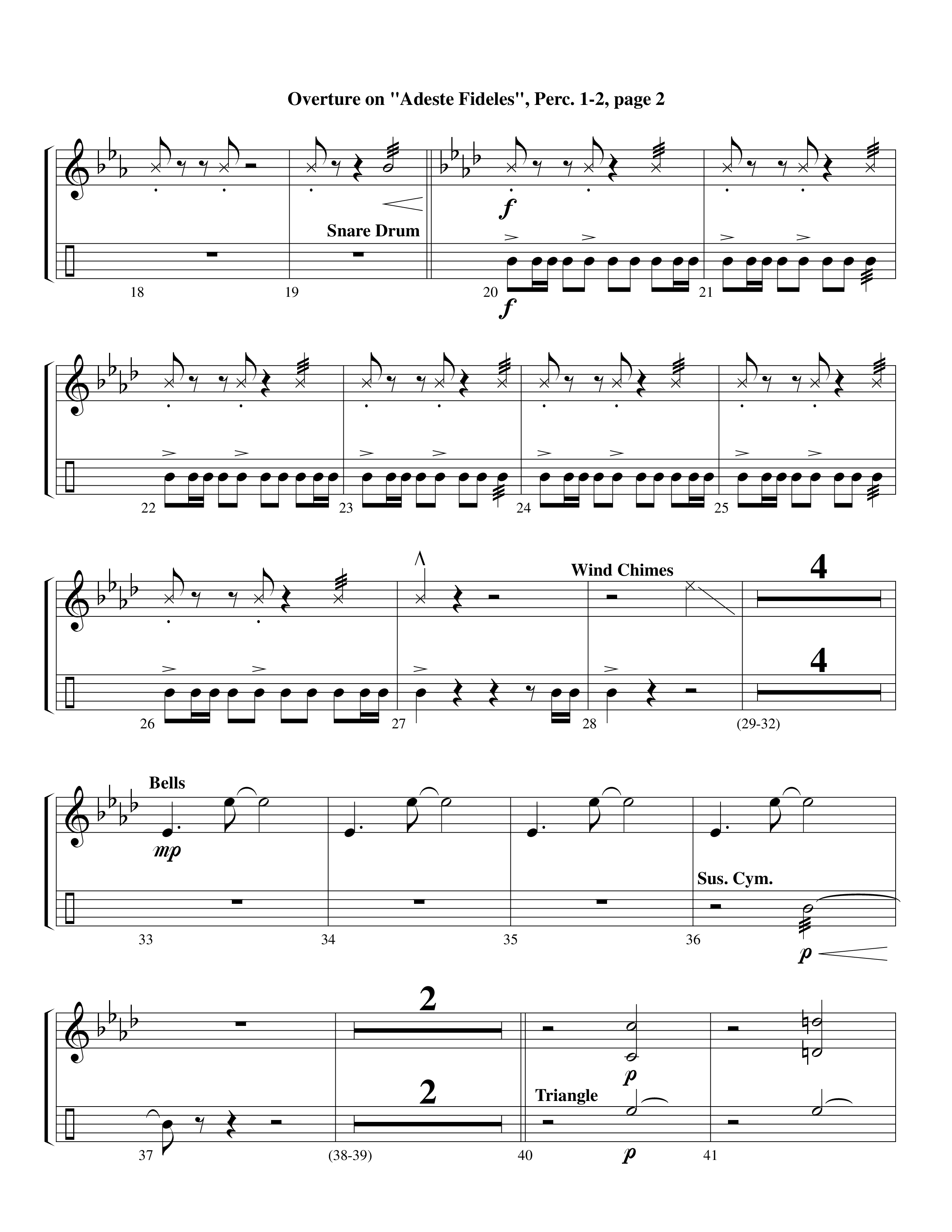 Overture On Adeste Fideles (Instrumental) Percussion 1/2 (Lifeway Worship / Arr. Steve Dunn)
