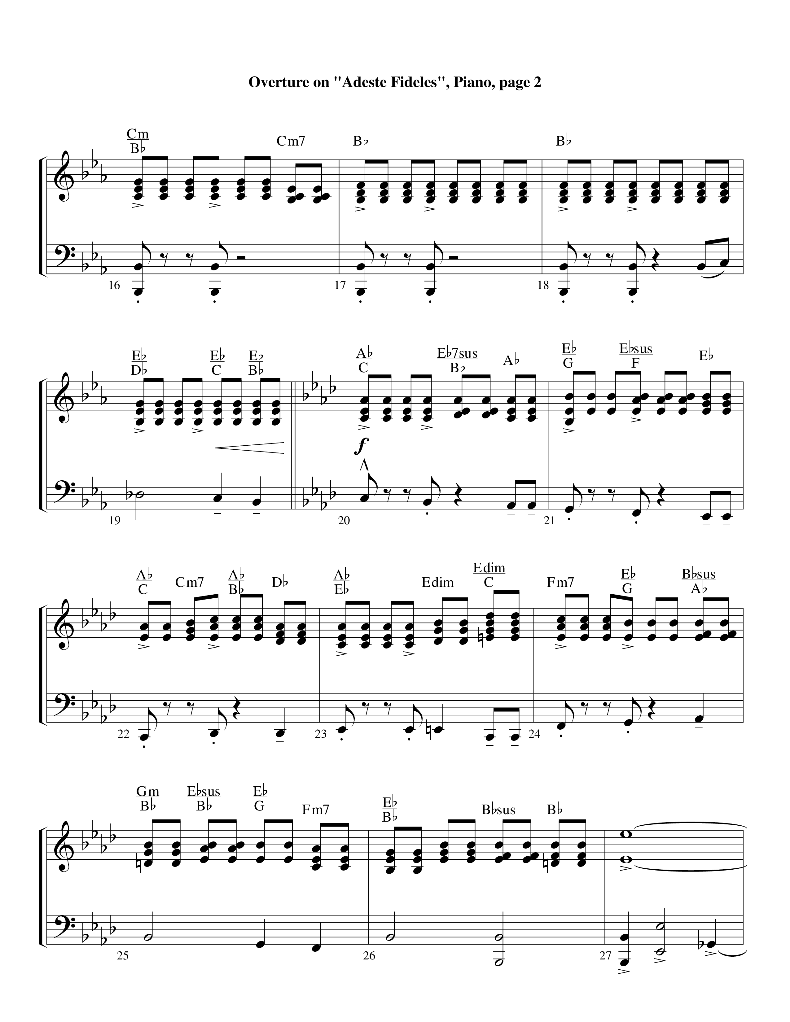 Overture On Adeste Fideles (Instrumental) Piano Sheet (Lifeway Worship / Arr. Steve Dunn)