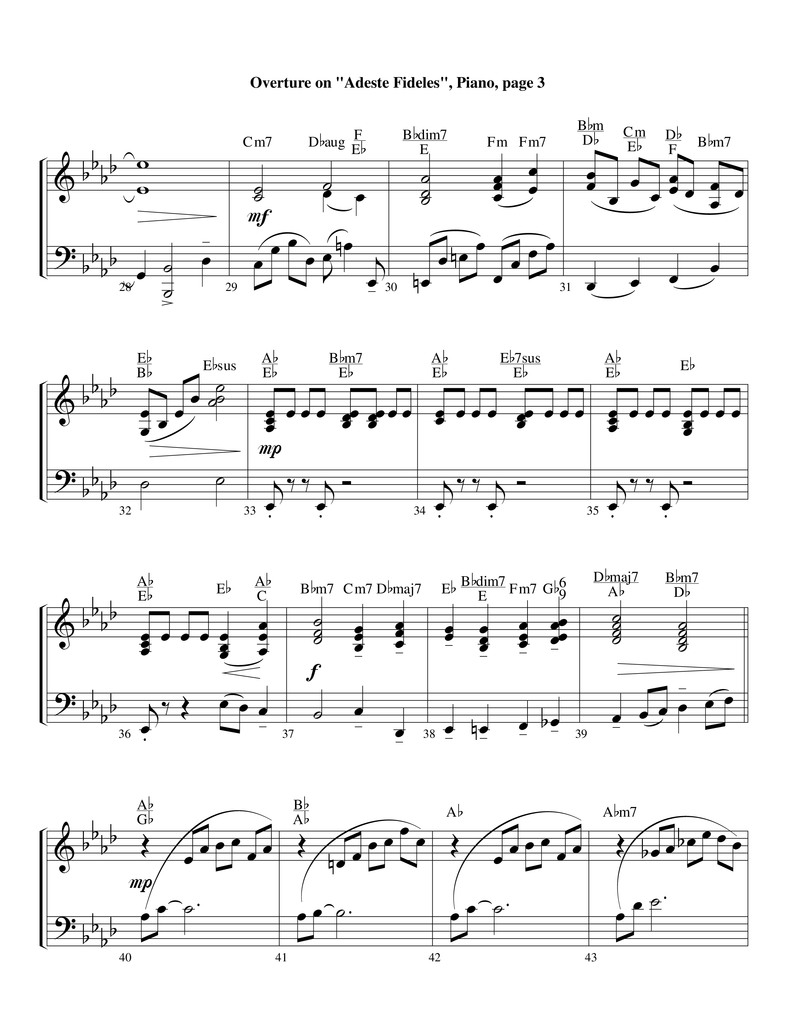 Overture On Adeste Fideles (Instrumental) Piano Sheet (Lifeway Worship / Arr. Steve Dunn)
