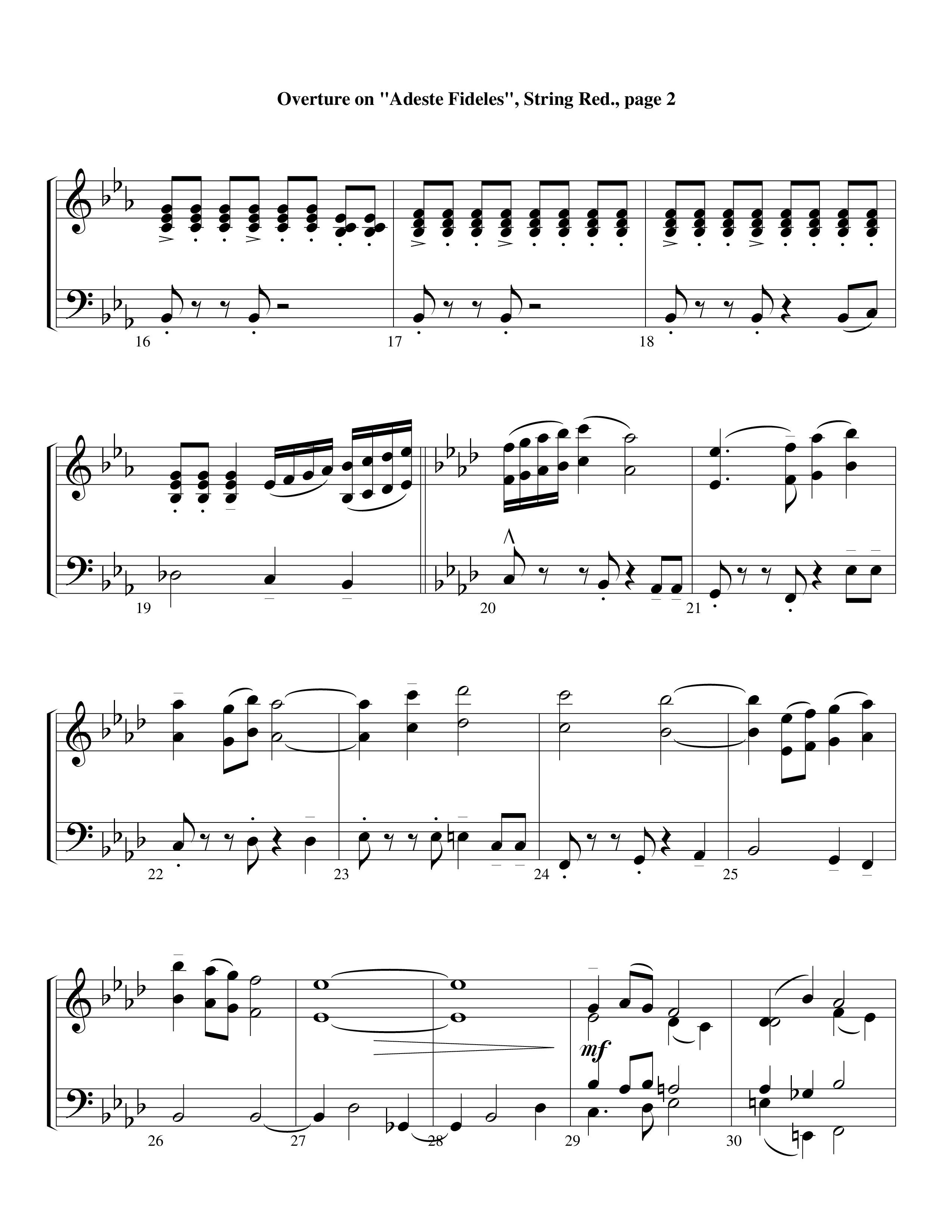 Overture On Adeste Fideles (Instrumental) String Reduction (Lifeway Worship / Arr. Steve Dunn)