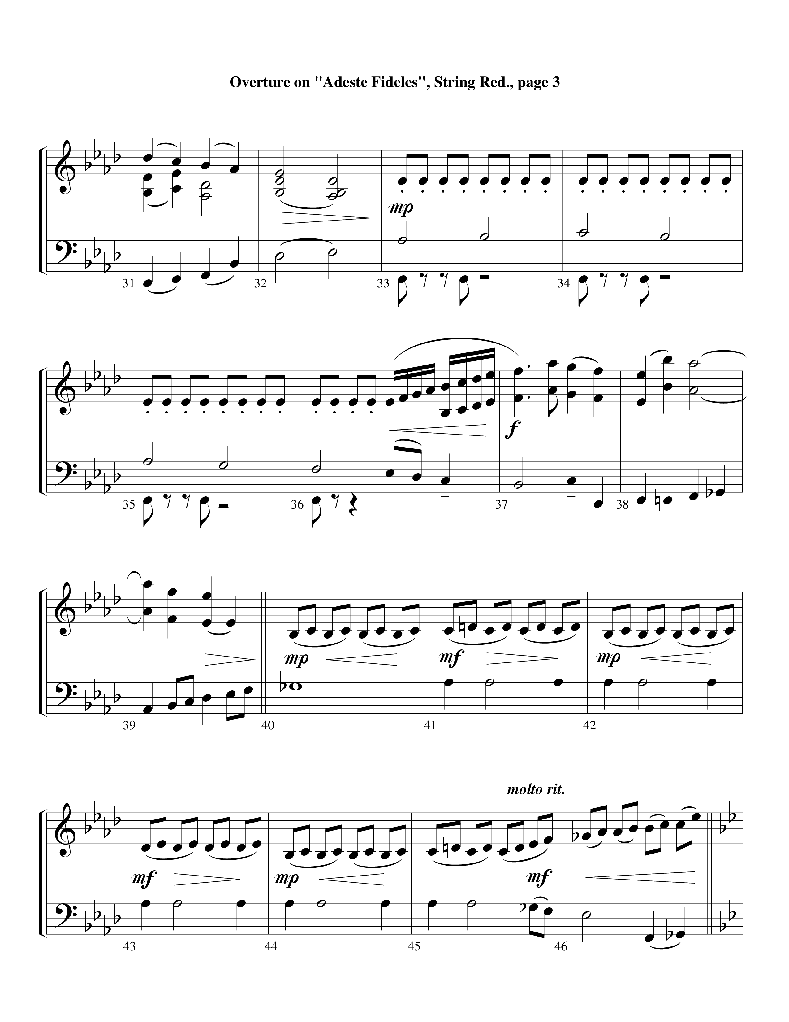 Overture On Adeste Fideles (Instrumental) String Reduction (Lifeway Worship / Arr. Steve Dunn)