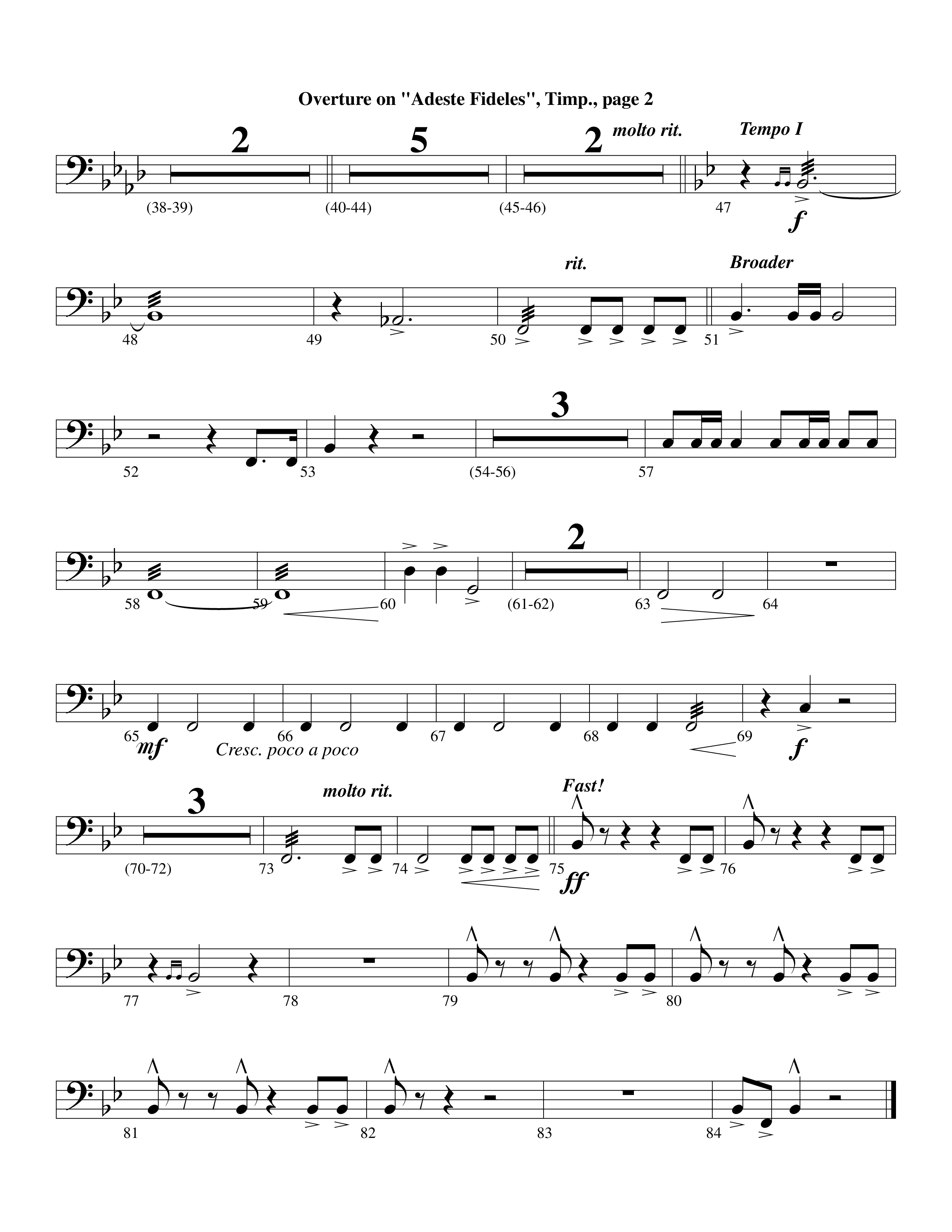 Overture On Adeste Fideles (Instrumental) Timpani (Lifeway Worship / Arr. Steve Dunn)