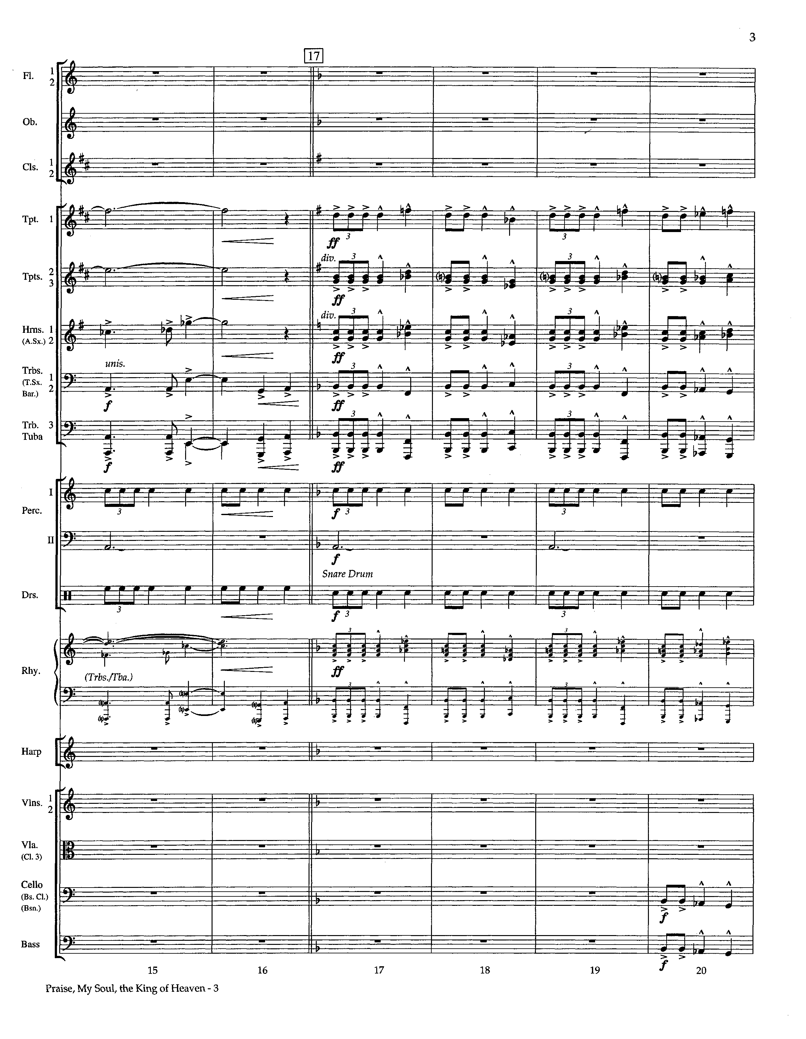 Praise My Soul The King Of Heaven (Instrumental) Orchestration (Lifeway Worship / Arr. Steve Potts)