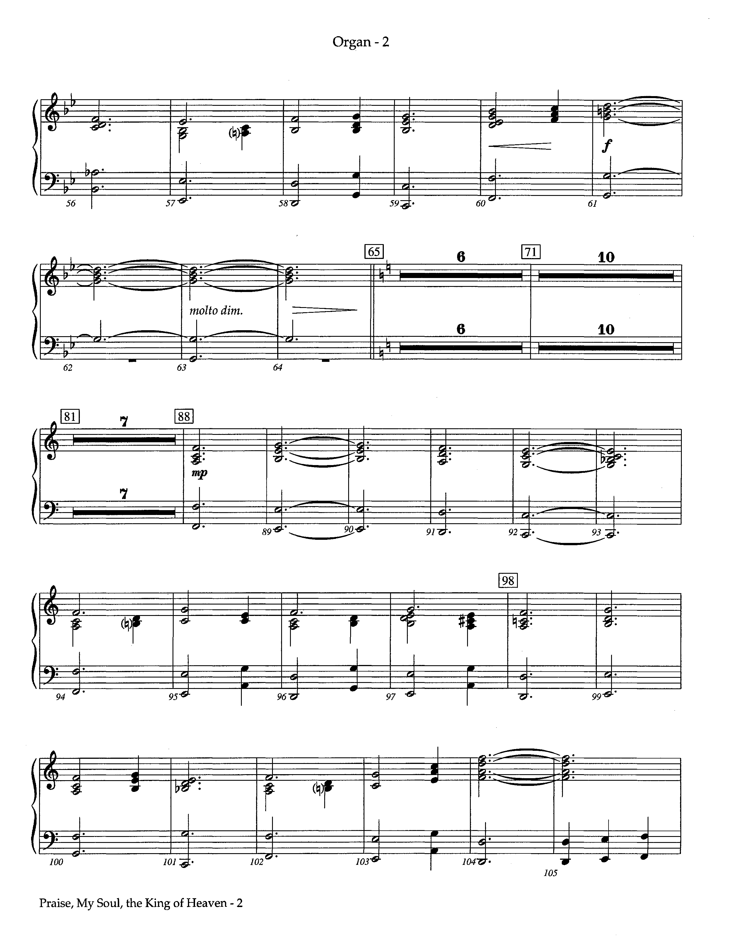 Praise My Soul The King Of Heaven (Instrumental) Organ (Lifeway Worship / Arr. Steve Potts)