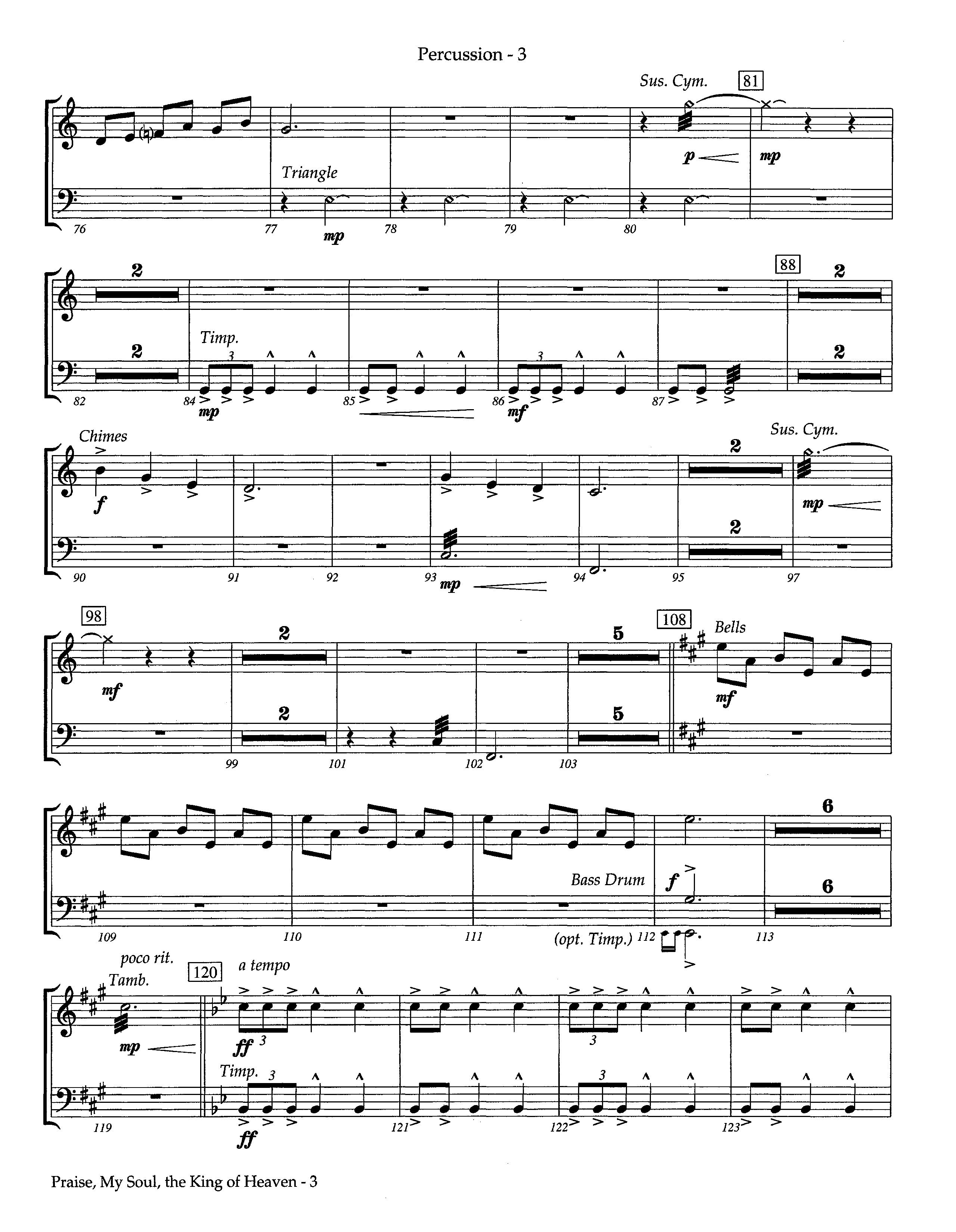 Praise My Soul The King Of Heaven (Instrumental) Percussion (Lifeway Worship / Arr. Steve Potts)