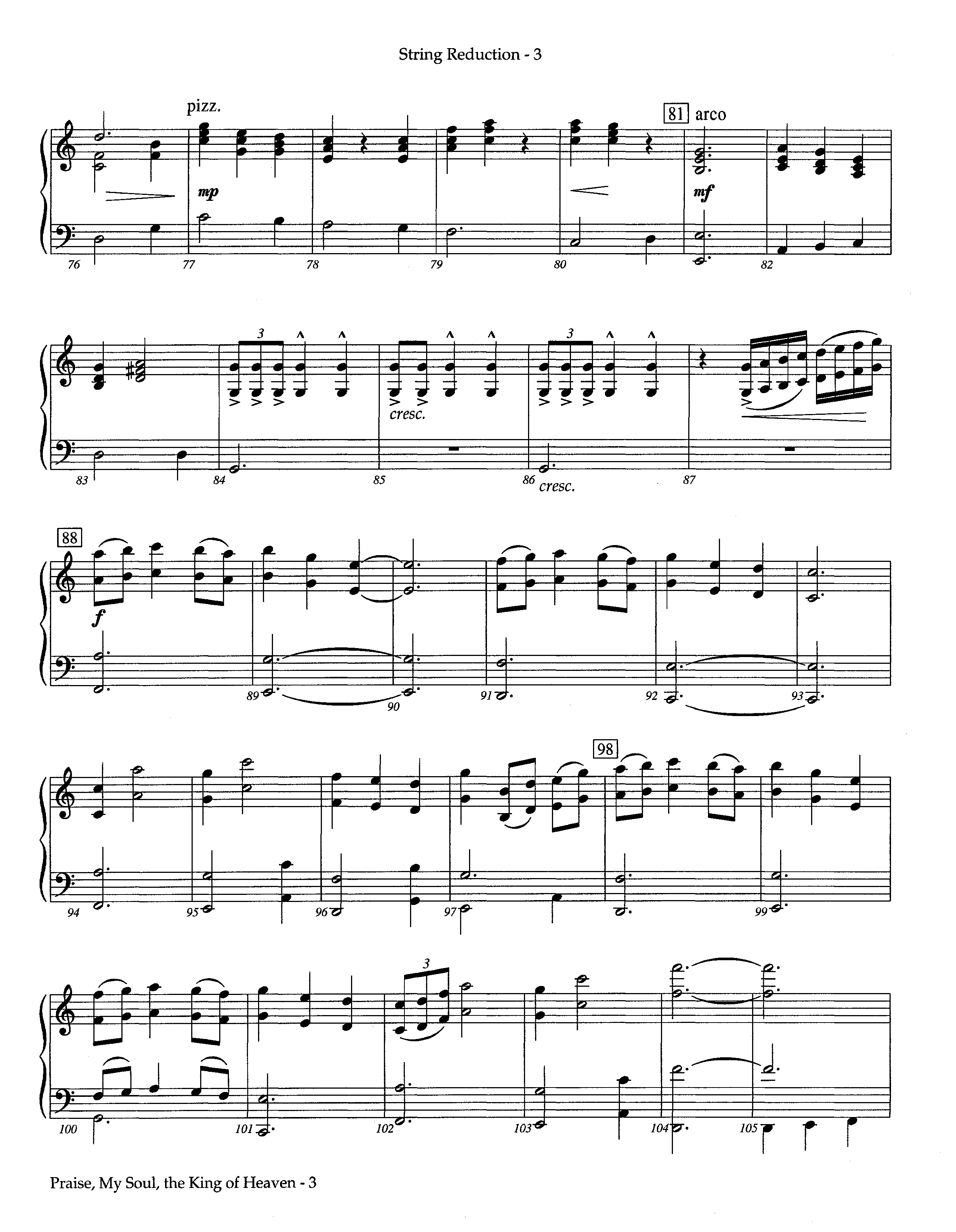 Praise My Soul The King Of Heaven (Instrumental) String Reduction (Lifeway Worship / Arr. Steve Potts)