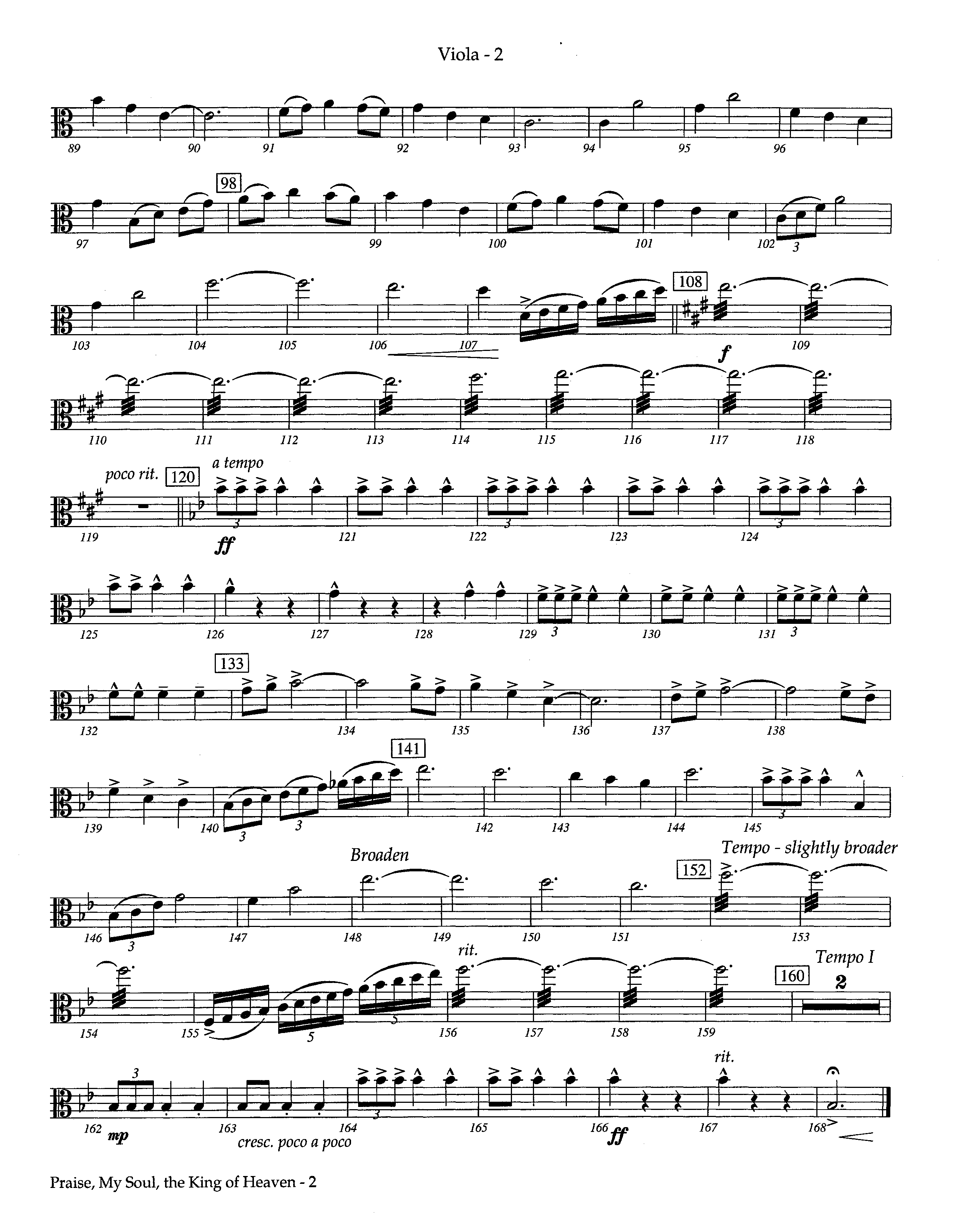 Praise My Soul The King Of Heaven (Instrumental) Viola (Lifeway Worship / Arr. Steve Potts)