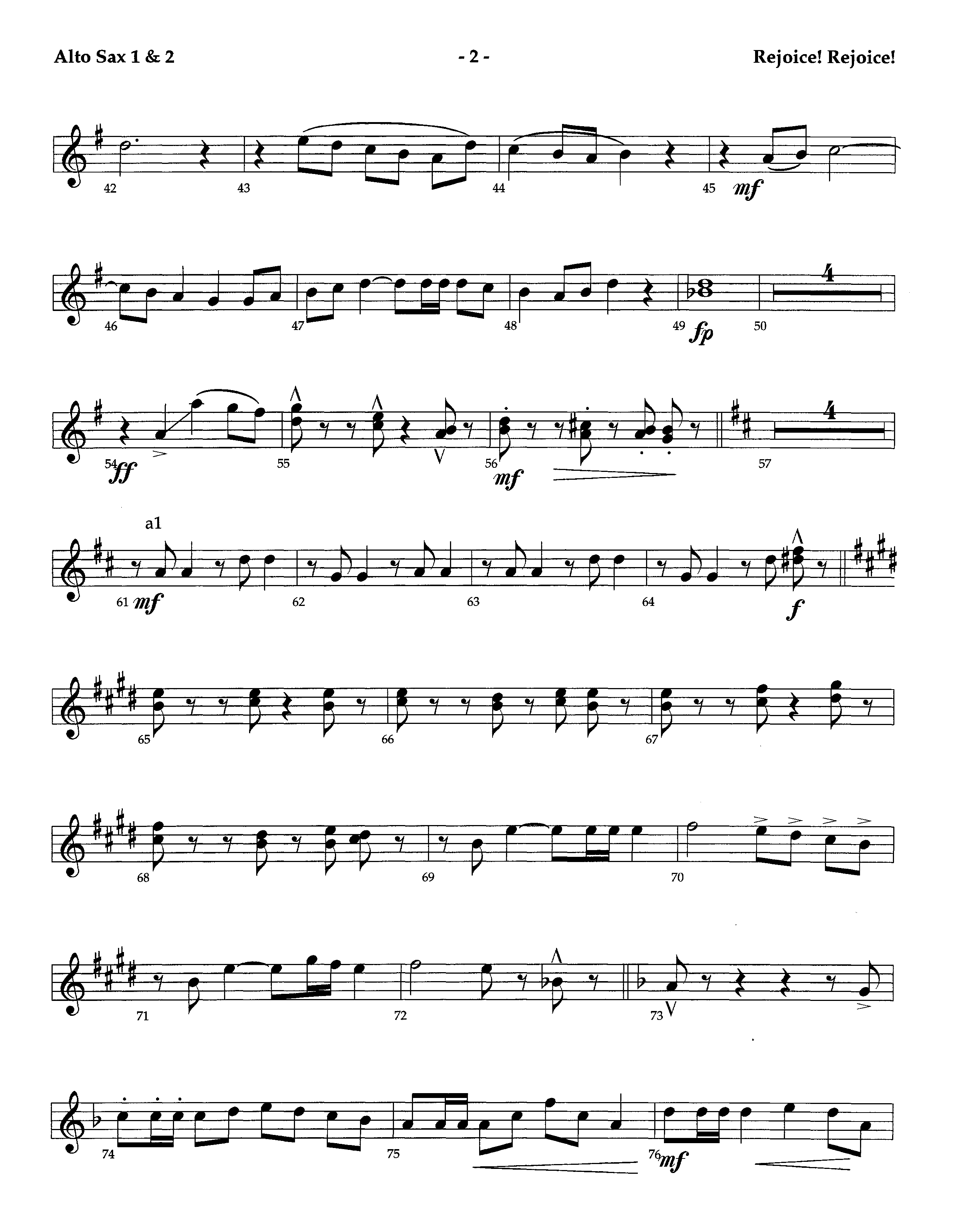 Rejoice Rejoice (Instrumental) Alto Sax 1/2 (Lifeway Worship / Arr. Omar Allen)