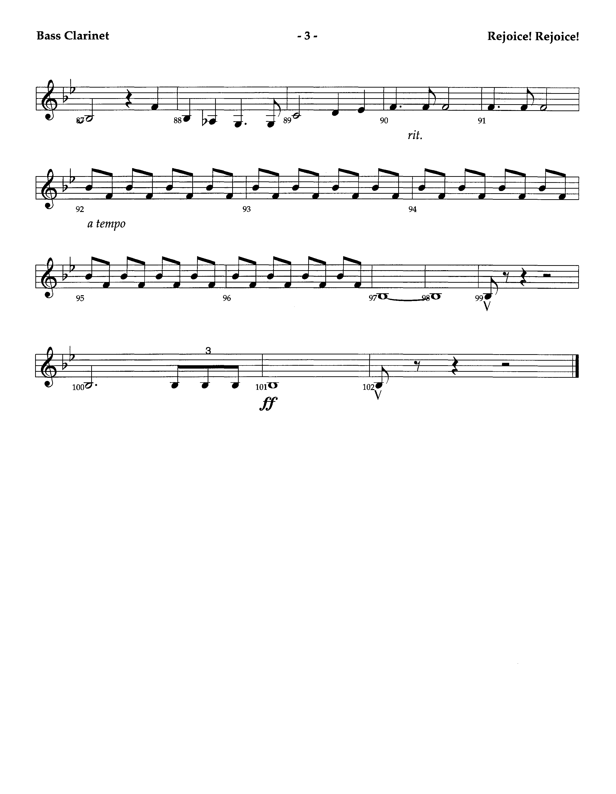 Rejoice Rejoice (Instrumental) Bass Clarinet (Lifeway Worship / Arr. Omar Allen)