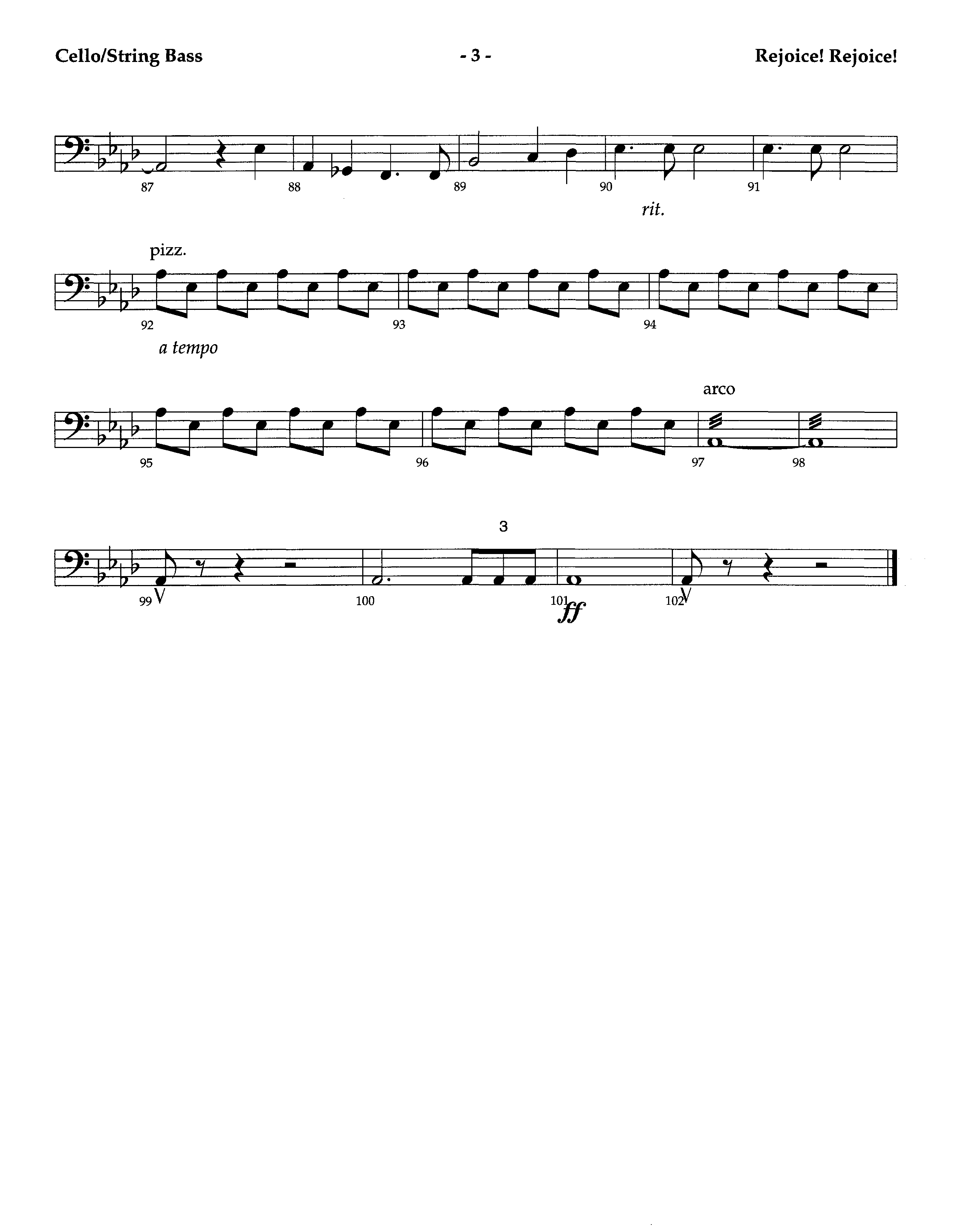 Rejoice Rejoice (Instrumental) Cello/Bass (Lifeway Worship / Arr. Omar Allen)