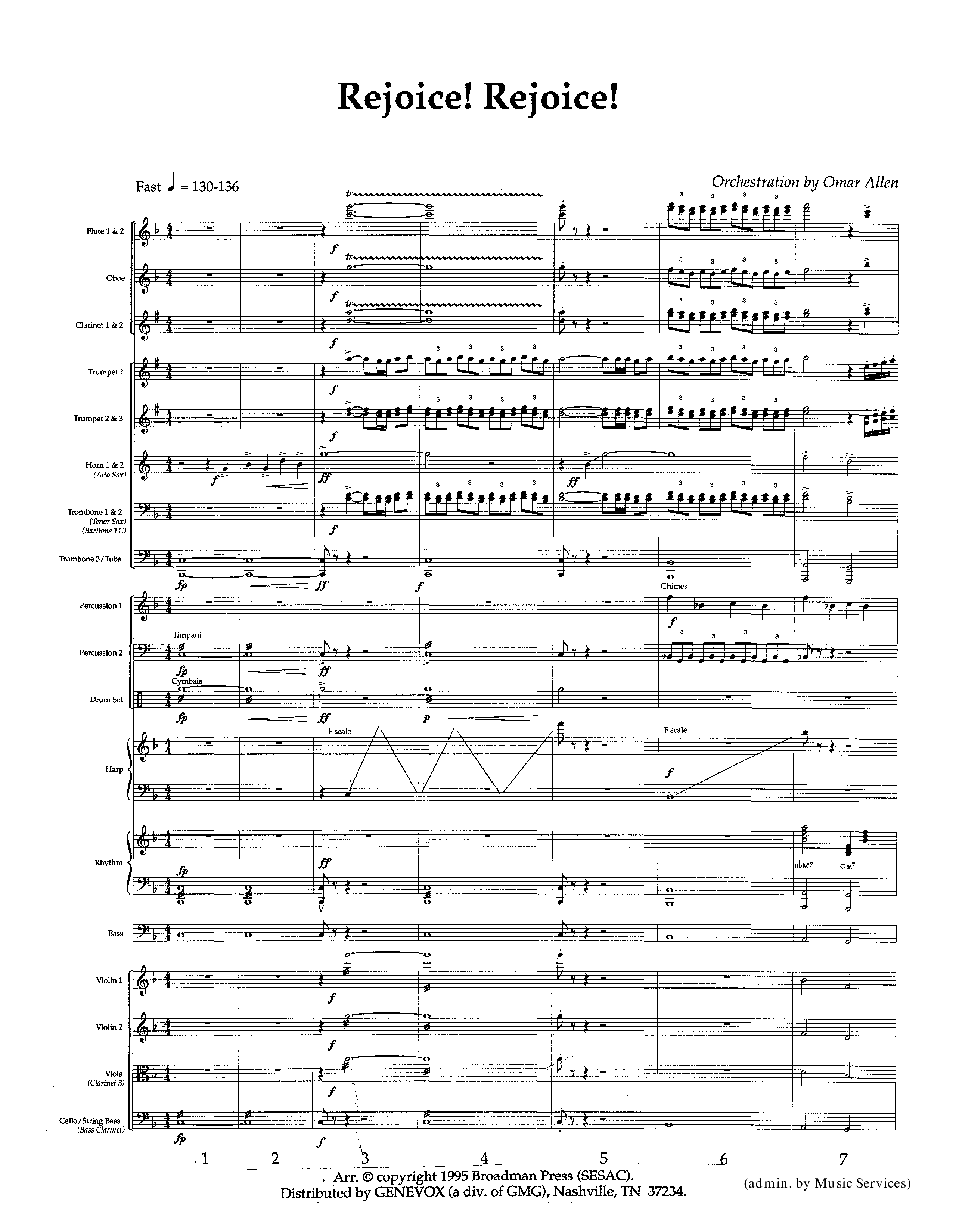 Rejoice Rejoice (Instrumental) Orchestration (Lifeway Worship / Arr. Omar Allen)