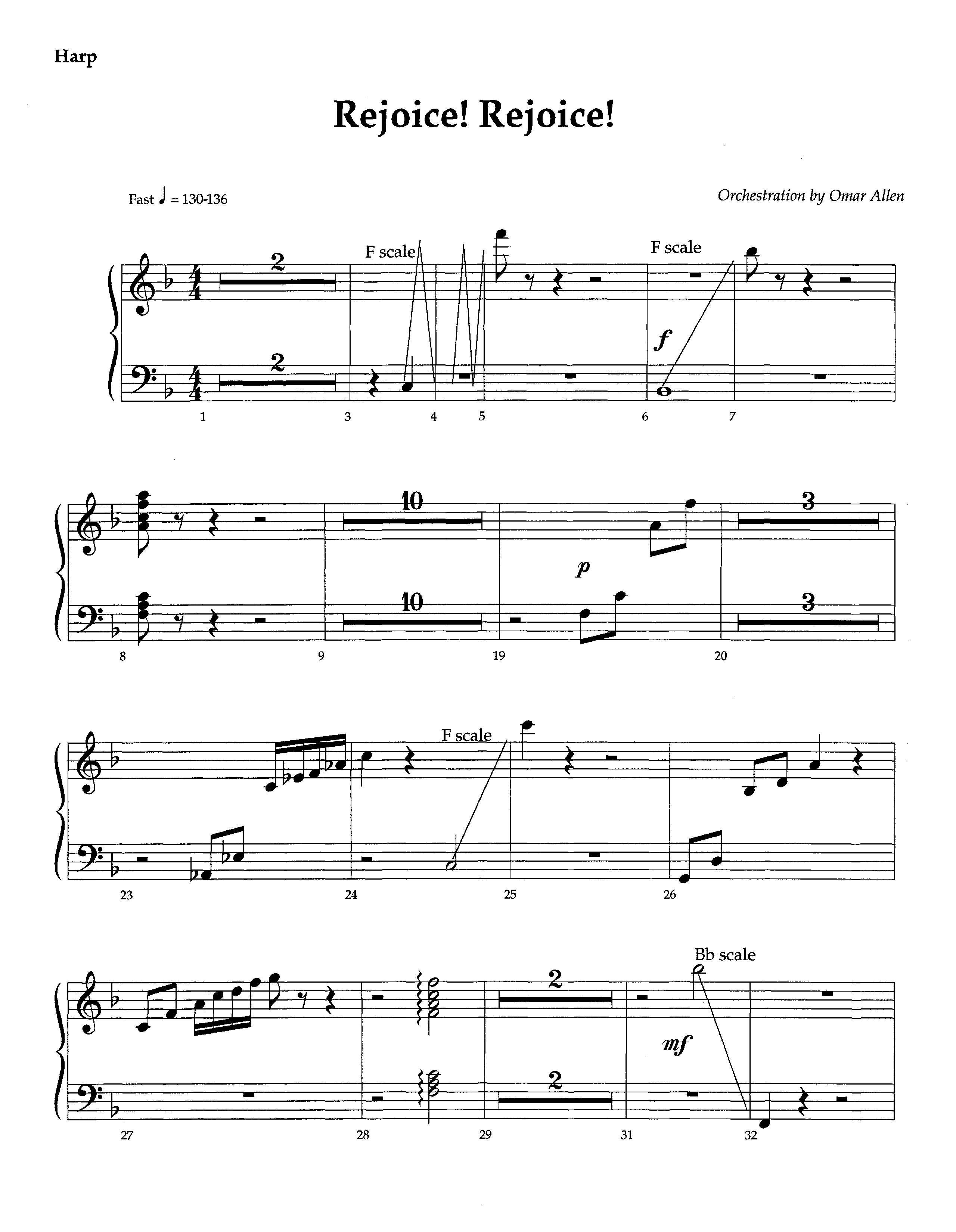 Rejoice Rejoice (Instrumental) Harp (Lifeway Worship / Arr. Omar Allen)