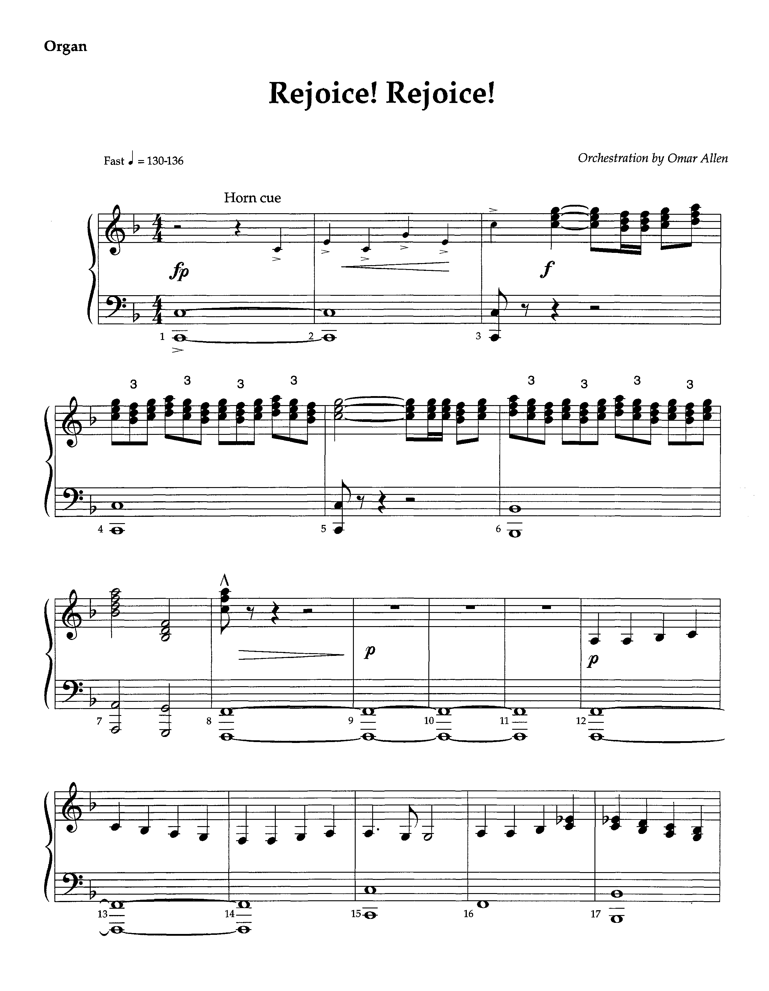 Rejoice Rejoice (Instrumental) Organ (Lifeway Worship / Arr. Omar Allen)