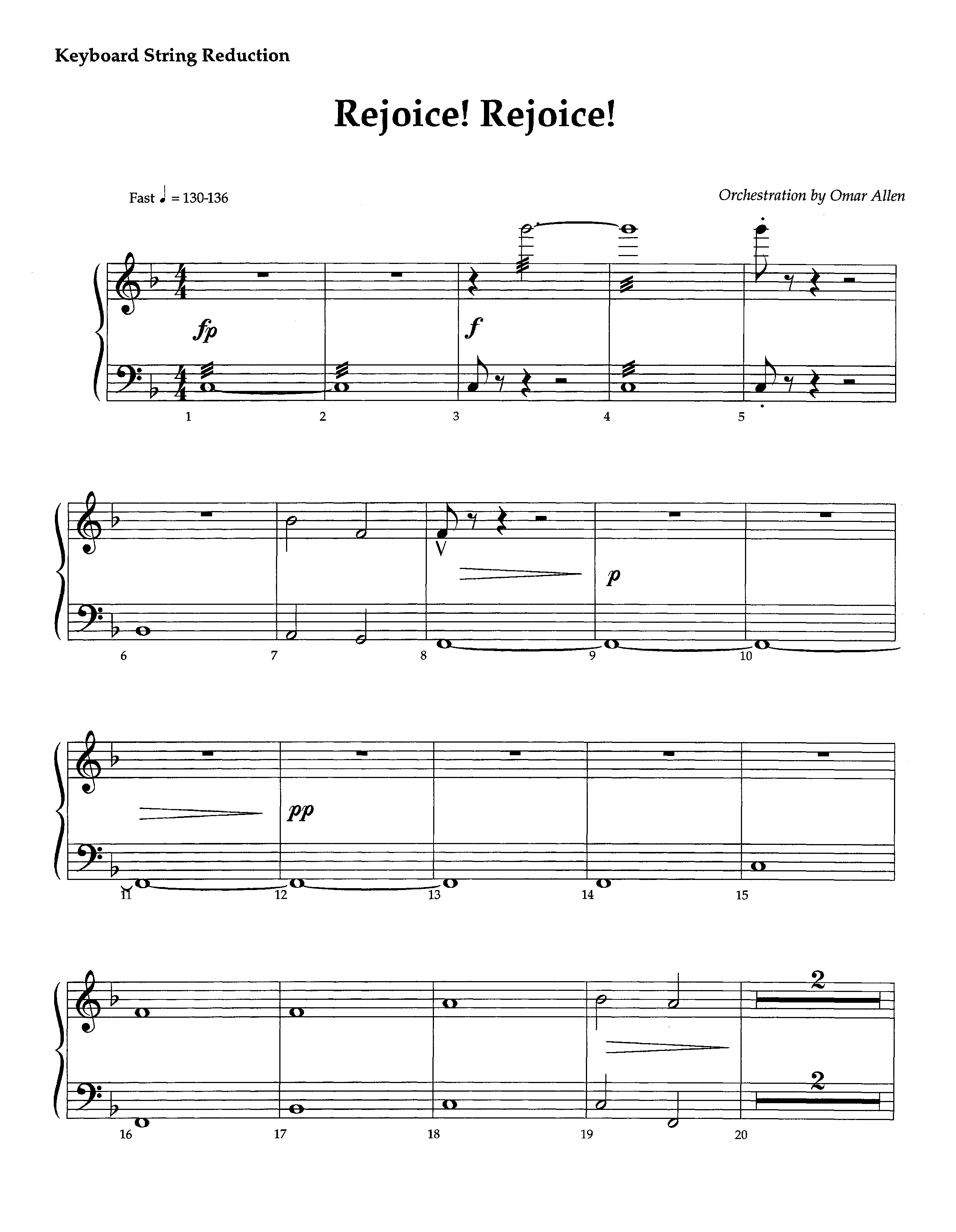 Rejoice Rejoice (Instrumental) String Reduction (Lifeway Worship / Arr. Omar Allen)