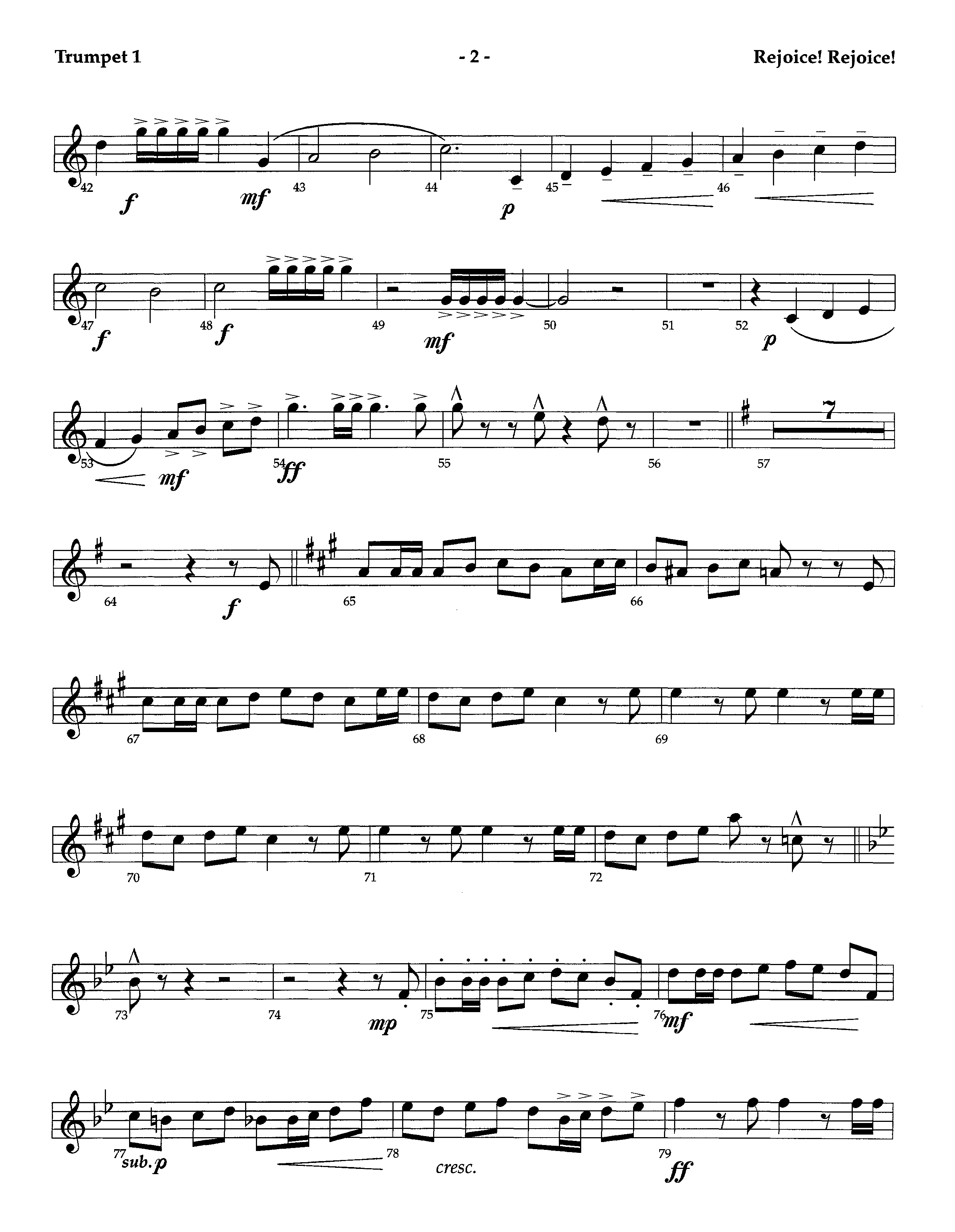 Rejoice Rejoice (Instrumental) Trumpet 1 (Lifeway Worship / Arr. Omar Allen)