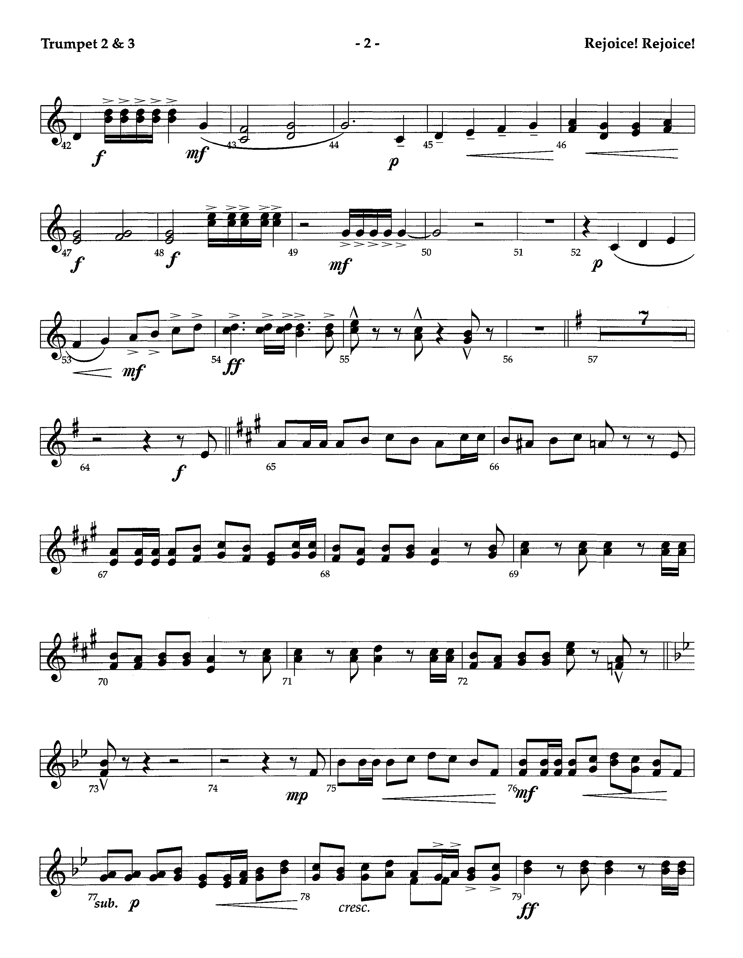 Rejoice Rejoice (Instrumental) Trumpet 2/3 (Lifeway Worship / Arr. Omar Allen)