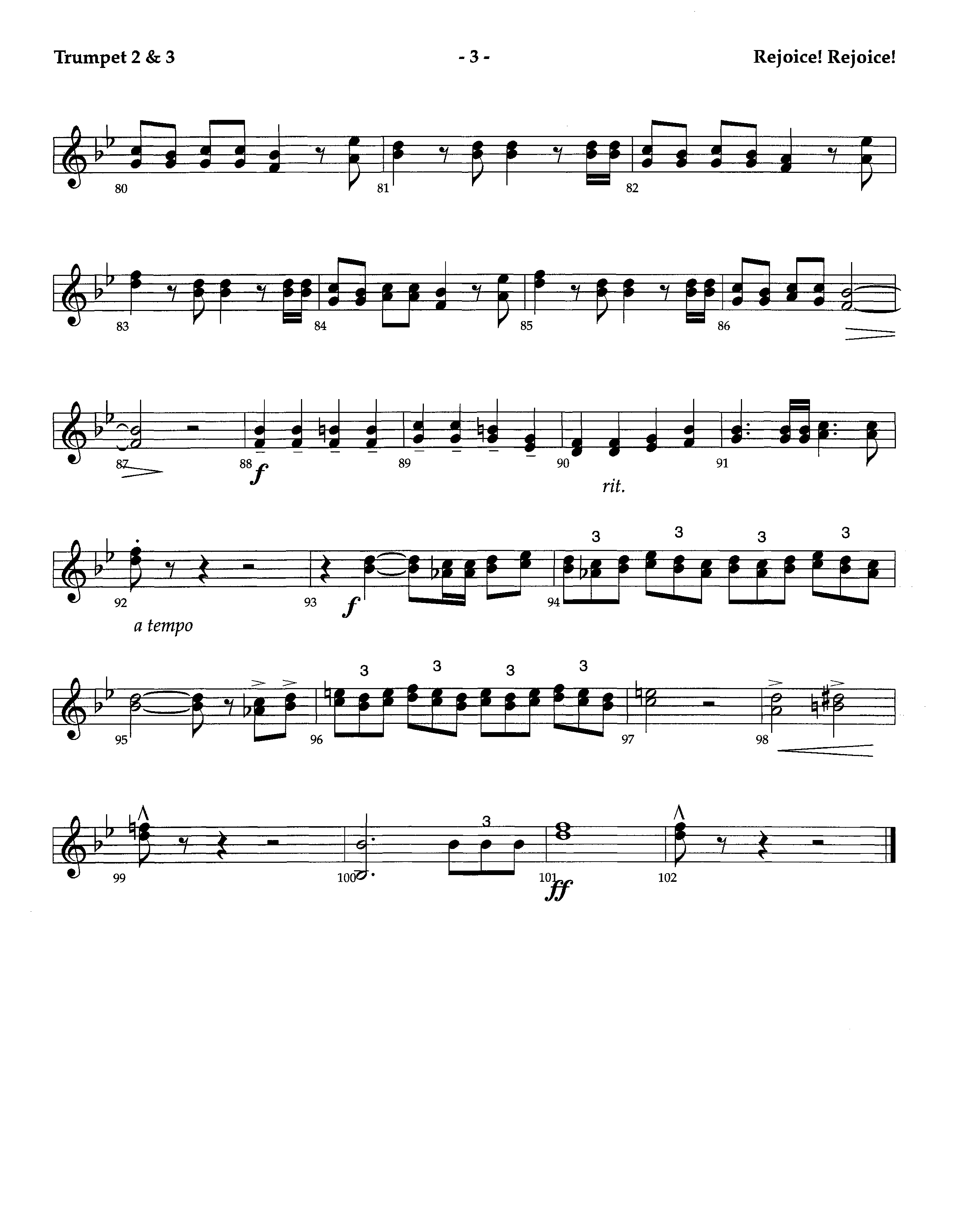 Rejoice Rejoice (Instrumental) Trumpet 2/3 (Lifeway Worship / Arr. Omar Allen)